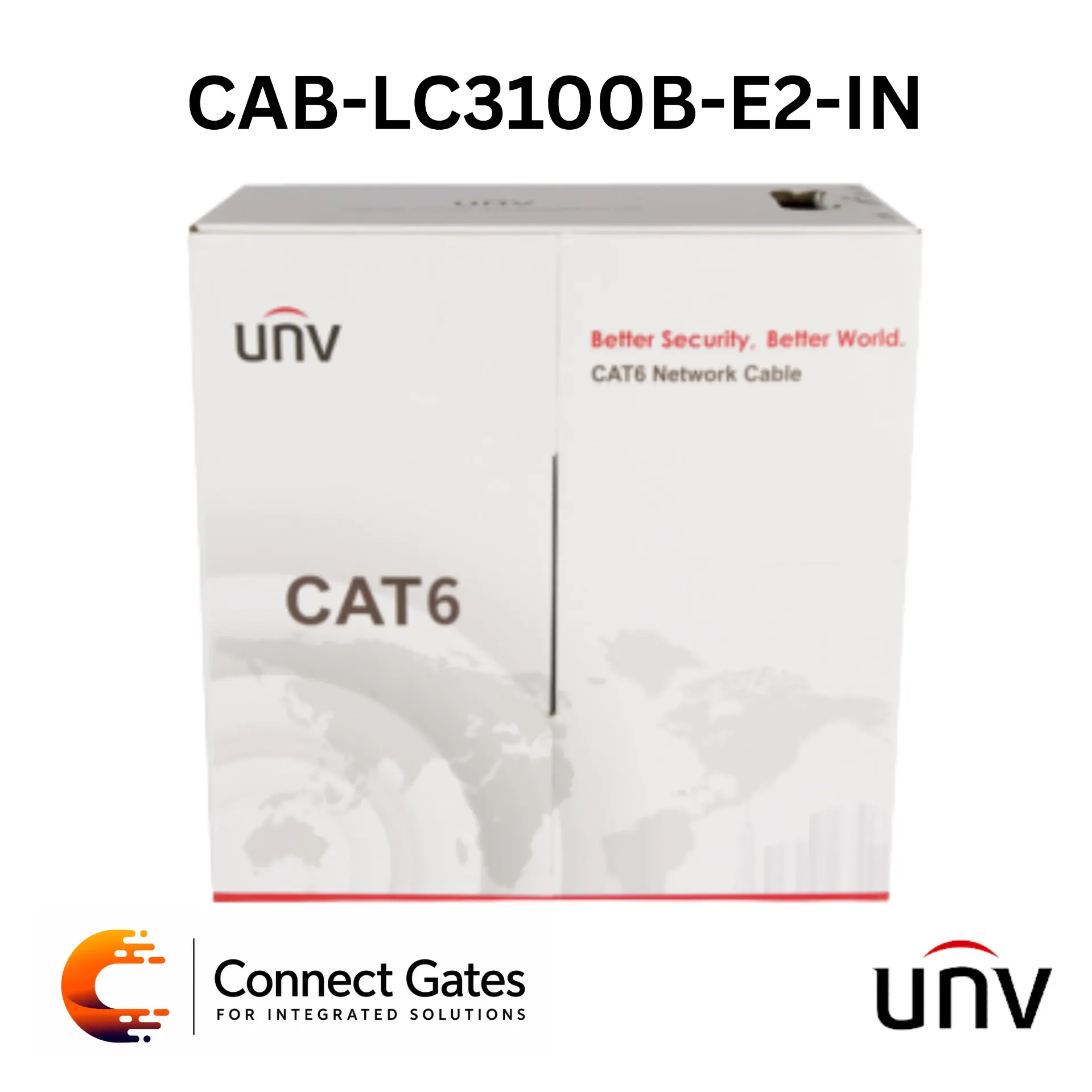 [LC3100B-E2-IN] Uniview CAB-LC3100B-E2-IN – Cat6 UTP 305m Solid Bare Copper Network Cable