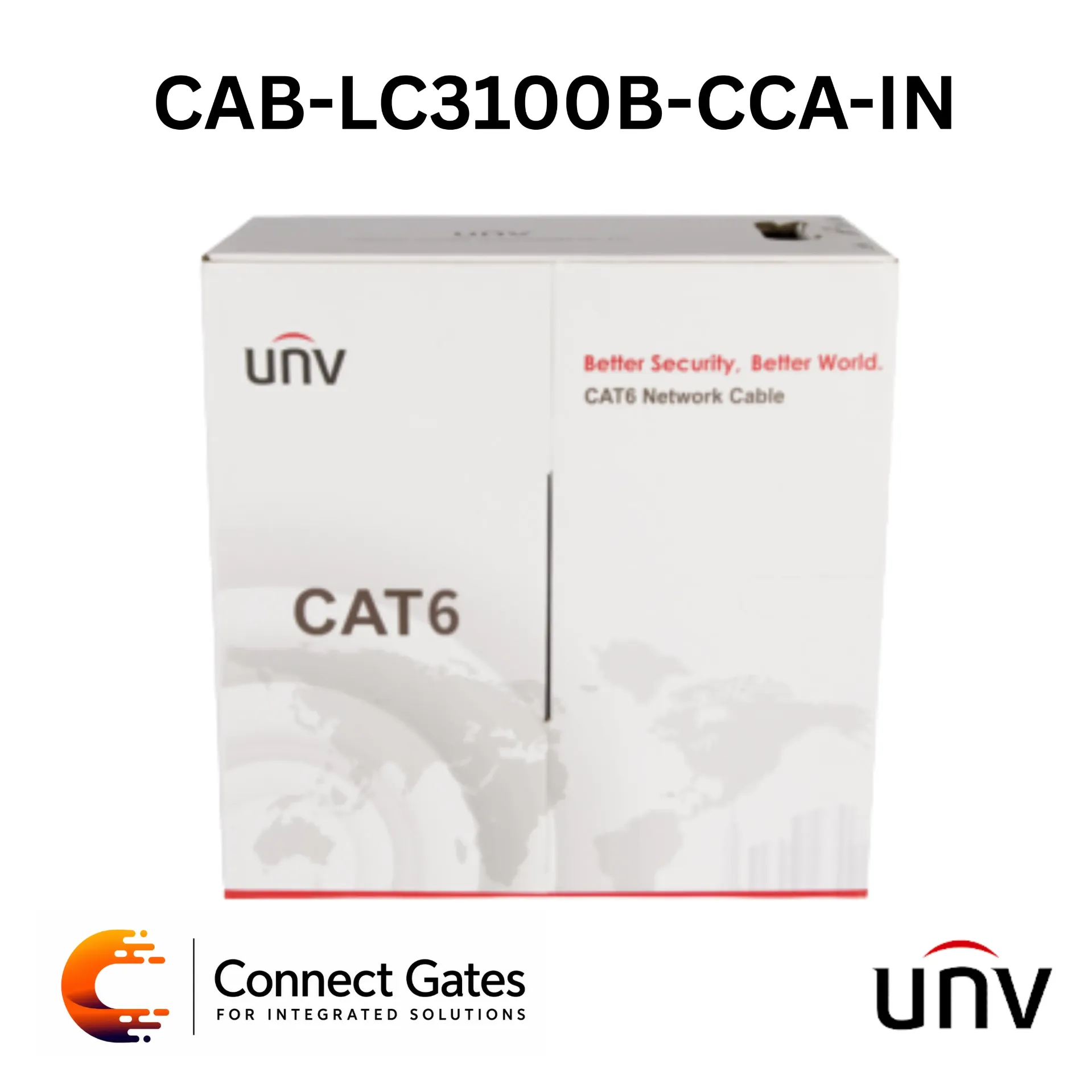 [CAB-LC3100B-CCA] Uniview CAB-LC3100B-CCA-IN – Cat6 UTP CCA Network Cable, 305m Box, 23AWG, 0.56mm Conductor, PVC Jacket & Fluke Test 90m