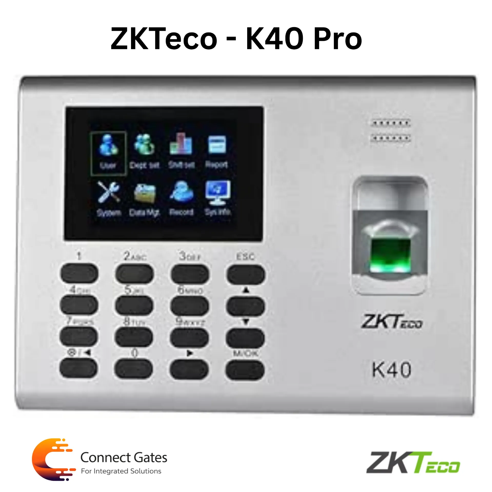 [K40 PRO] ZKTeco K40 Pro – Fingerprint Time Attendance Device with RFID & Backup Battery