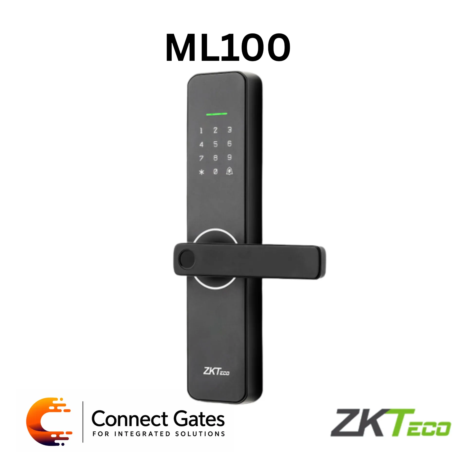 [ML100] ZKTeco ML100 – Wi-Fi Smart Lock, Fingerprint + Card + Passcode + NFC, Mobile App Control, European Mortise