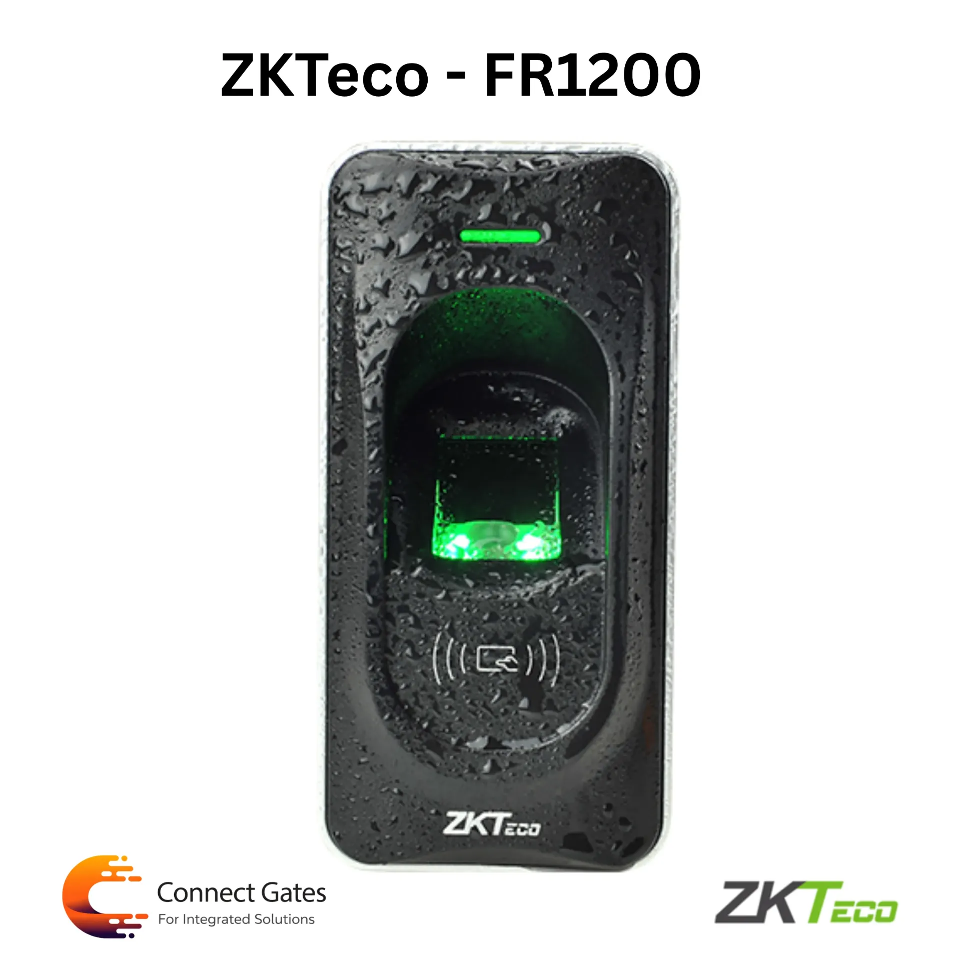 [FR1200] ZKTeco FR1200 – External Waterproof Fingerprint & RFID Slave Reader for Access Control Systems