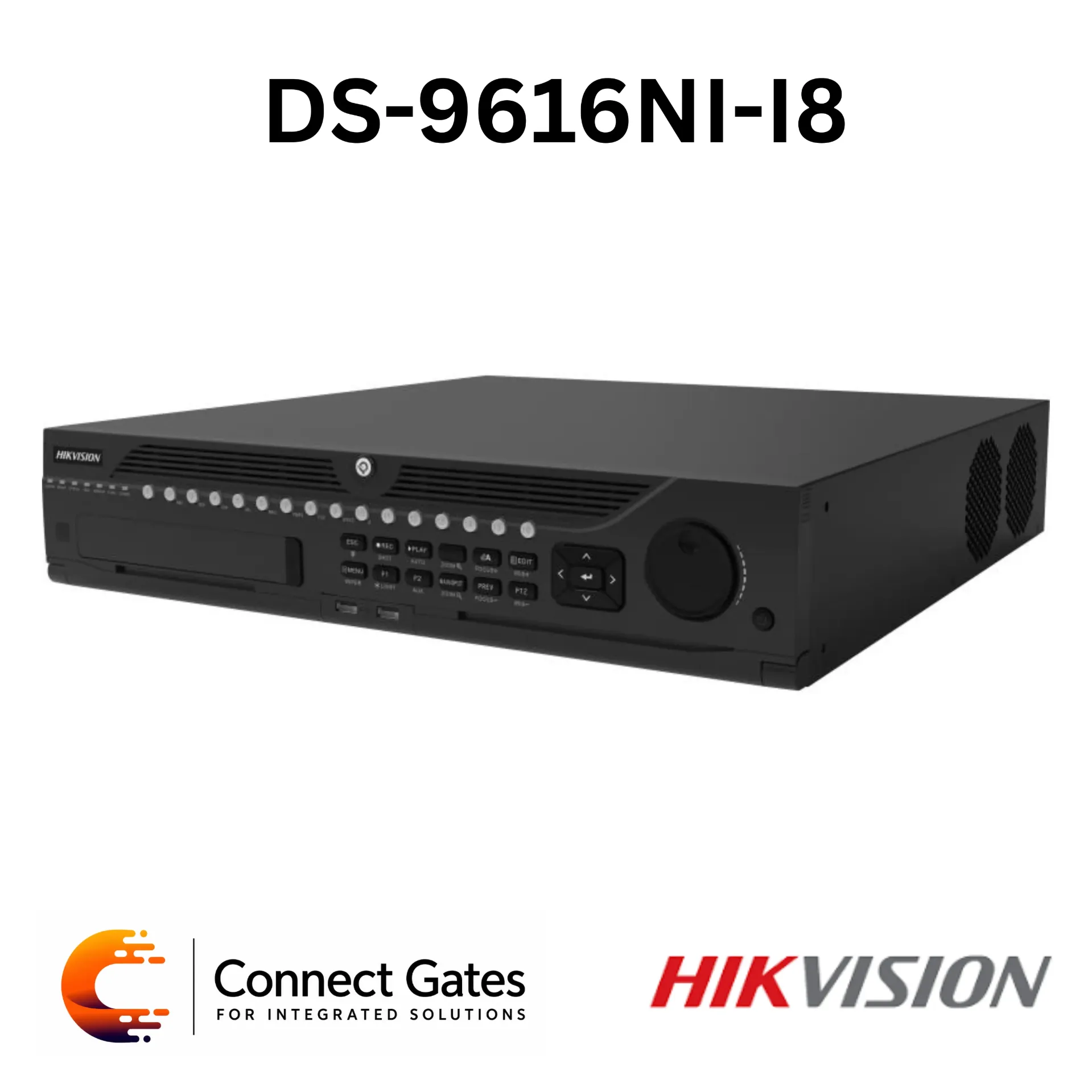 [DS-9616NI-I8] Hikvision DS-9616NI-I8 – 16-Channel Professional NVR with H.265+, 8 SATA Bays, RAID Support, Dual HDMI/VGA Output, 256Mbps Bandwidth & 80TB Total HDD Support