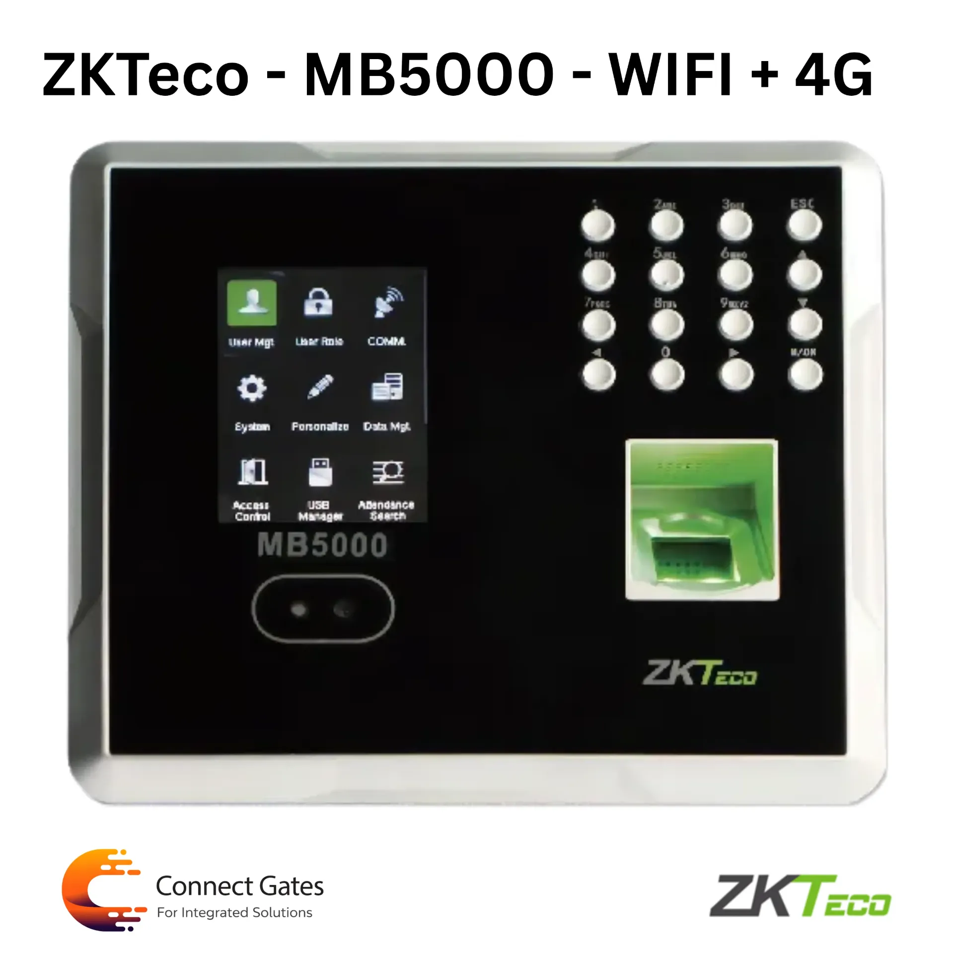 [MB5000 WIFI+4G] ZKTeco MB5000 WIFI+4G – Multi-Biometric Face & Fingerprint Attendance and access control terminal