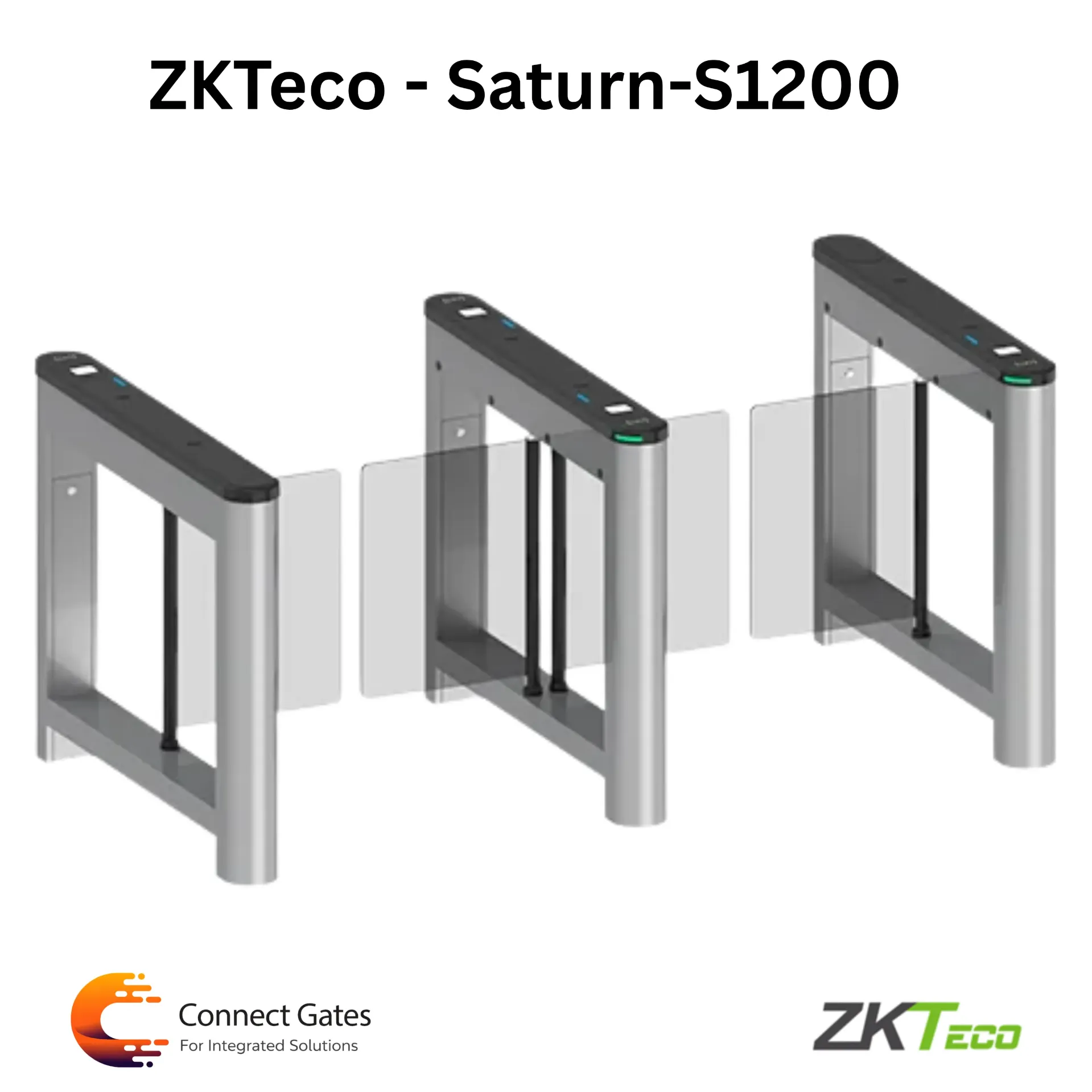 [Saturn-S1200] ZKTeco Saturn-S1200 – Professional Dual Swing Barrier Turnstile for Additional Lane Expansion