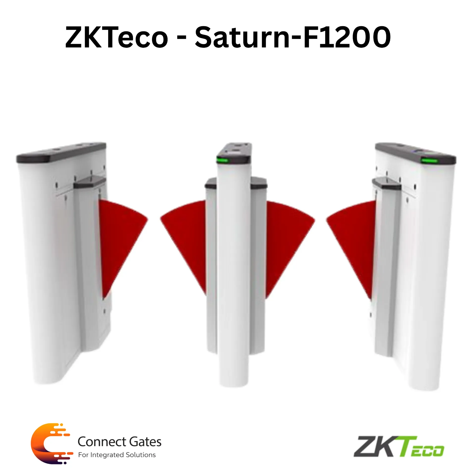 [Saturn-F1200] ZKTeco Saturn-F1200 – Professional Dual Flap Barrier Turnstile for Additional Lane Expansion