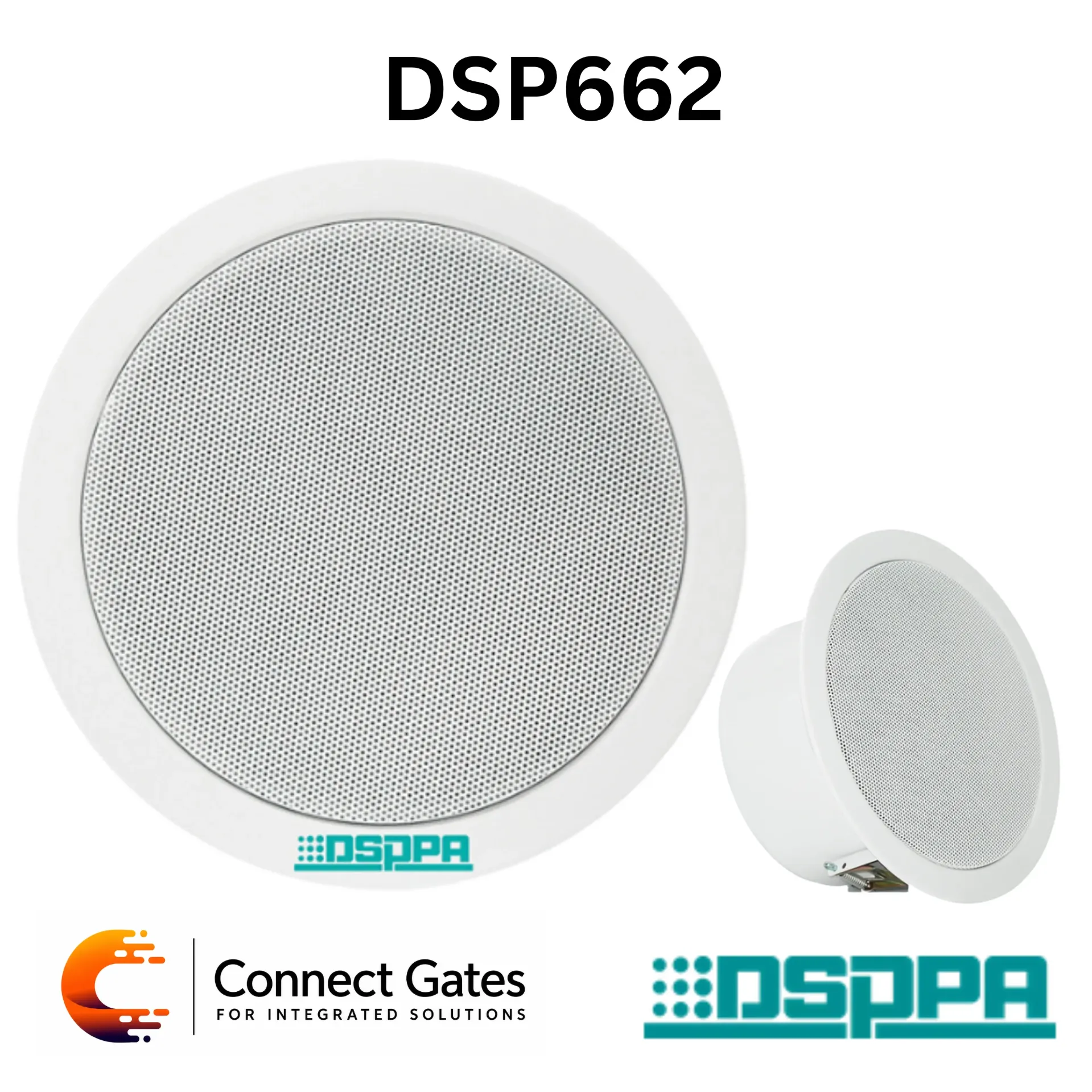 [DSP662] DSPPA DSP662 – 6.5" 1W–6W Ceiling Speaker with Fire Dome, 70V/100V Commercial Public Address & Background Music Speaker
