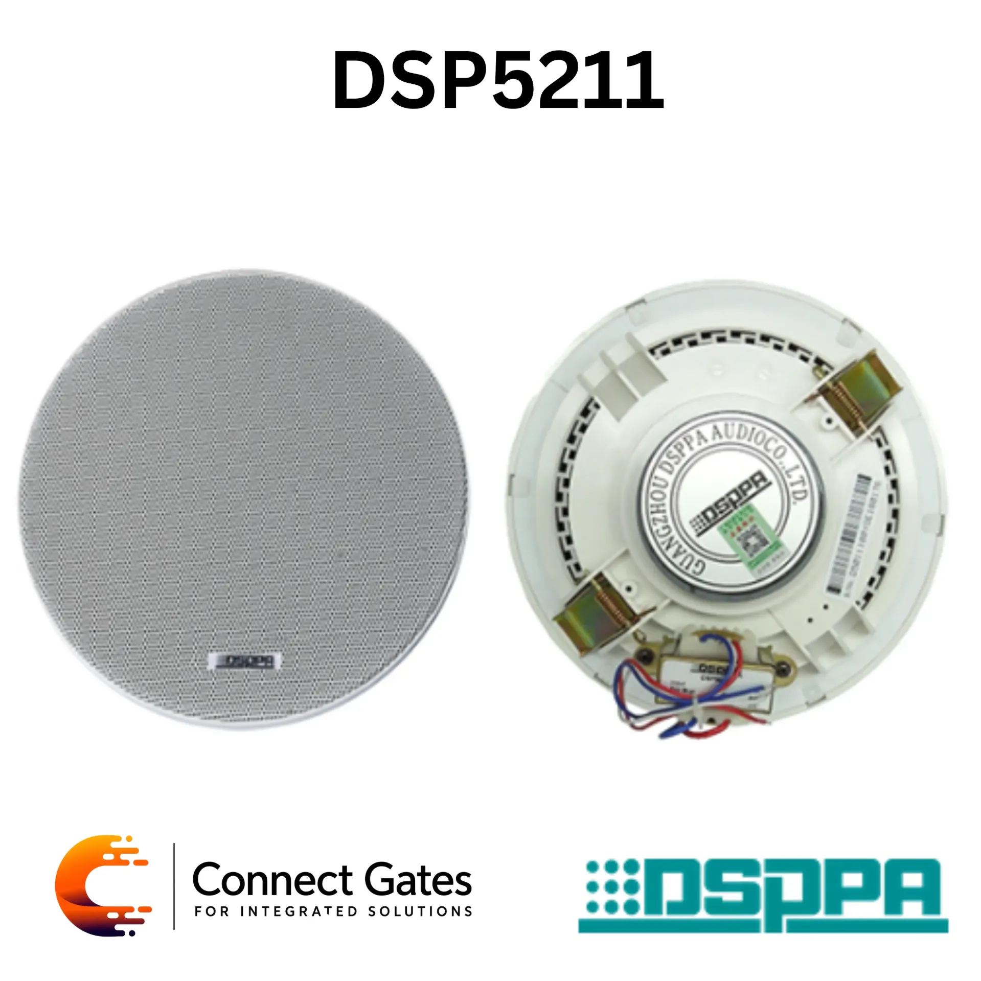 [DSP5211] DSPPA DSP5211 / DSP5211C – 10W 6.5" Coaxial Ceiling Speaker, 100V Premium Commercial Public Address & Background Music Speaker
