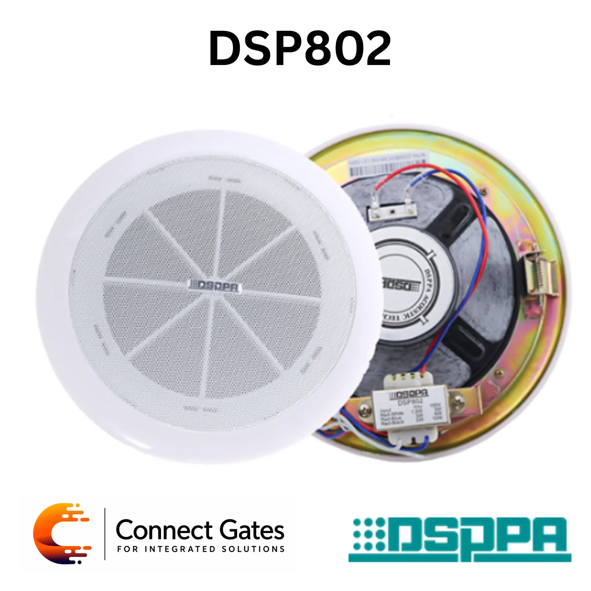 [DSP802] DSPPA DSP802 – 1.5W–10W 6.5" ABS Ceiling Speaker, 70V/100V Multi-Power Commercial Public Address & Background Music Speaker