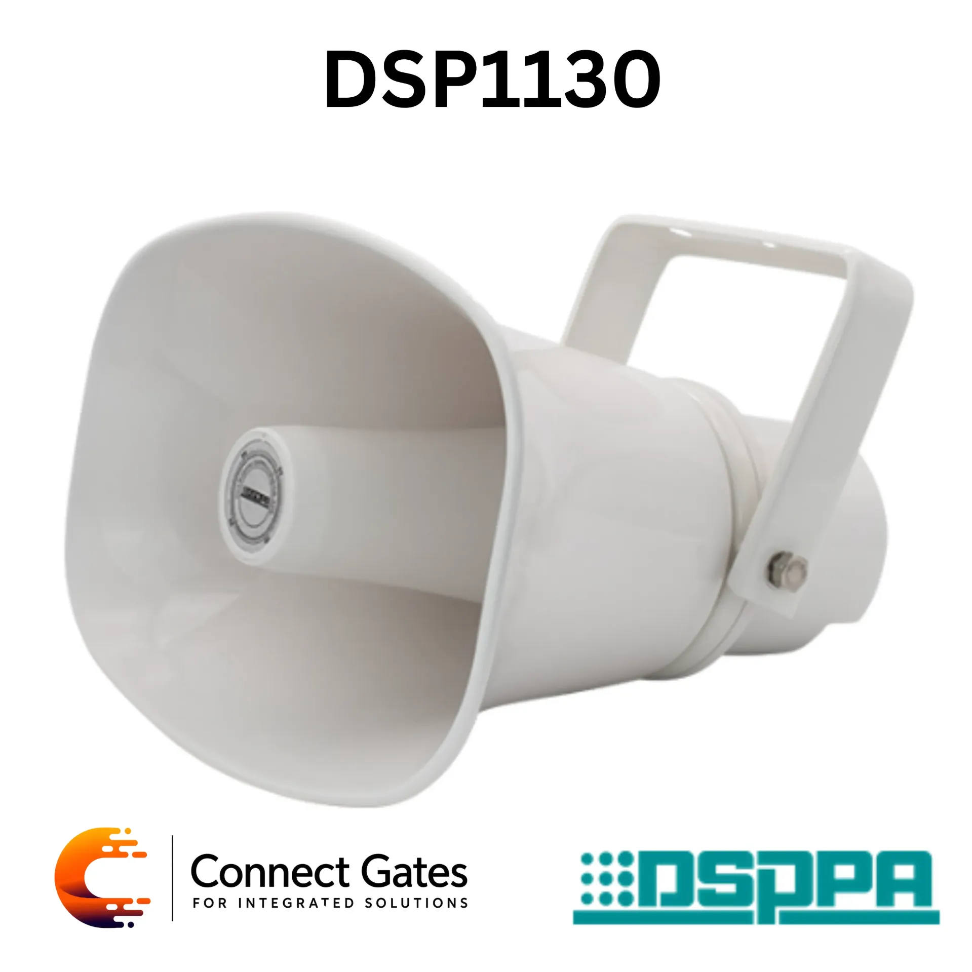 [DSP1130] DSPPA DSP1130 – 30W IP66 Waterproof Horn Speaker with Power Tap, 70V/100V & 8Ω Extreme Weather Commercial Public Address & Long-Range Professional Voice Projection Speaker