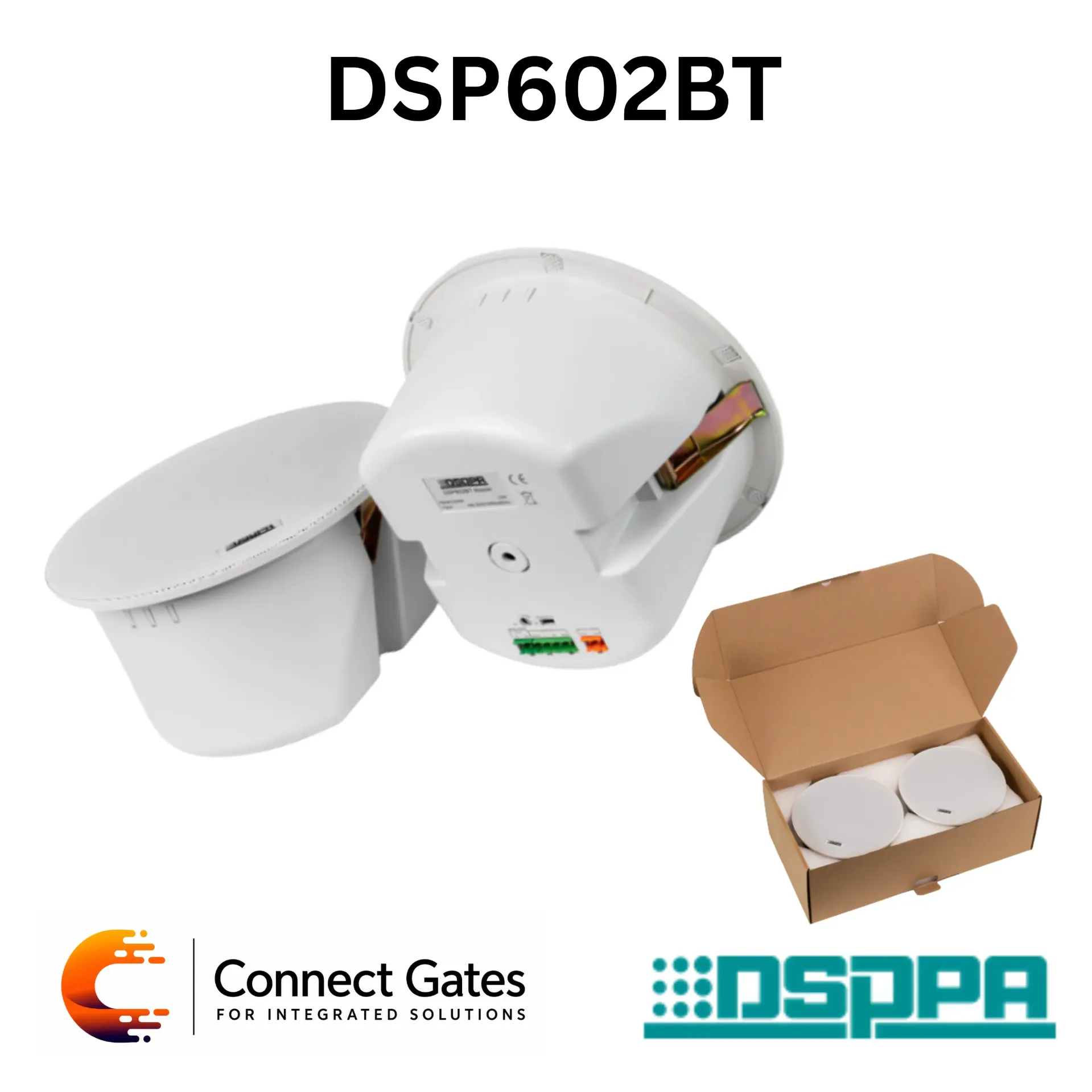 DSPPA DSP602BT – 2×10W Bluetooth Ceiling Speaker, 6.5" Active Stereo Ceiling Speaker with Built-in Amplifier for Smart Background Music Systems