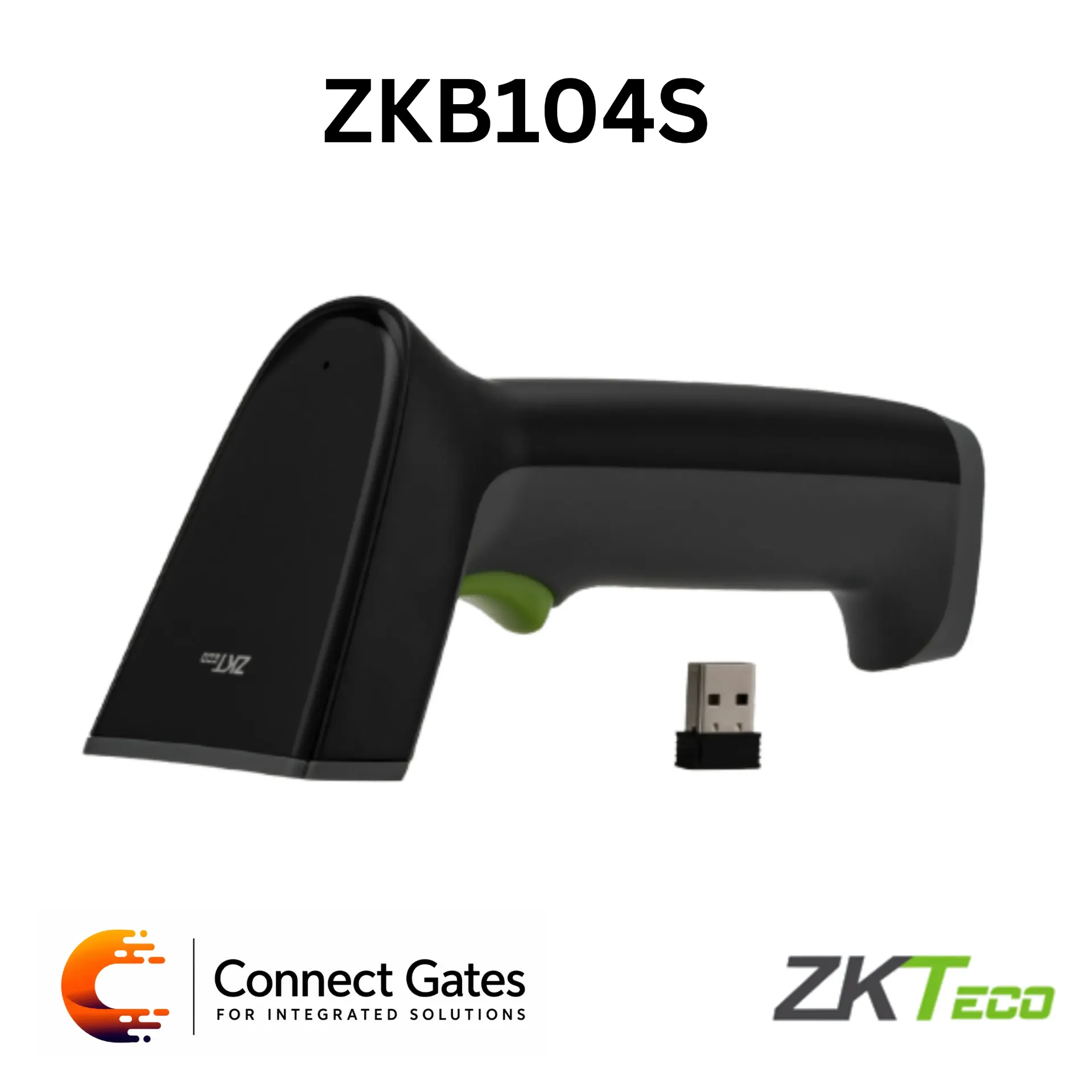 ZKTeco ZKB104S – 1D Wireless CCD Barcode Scanner, 2.4GHz, Screen Reading, High Accuracy