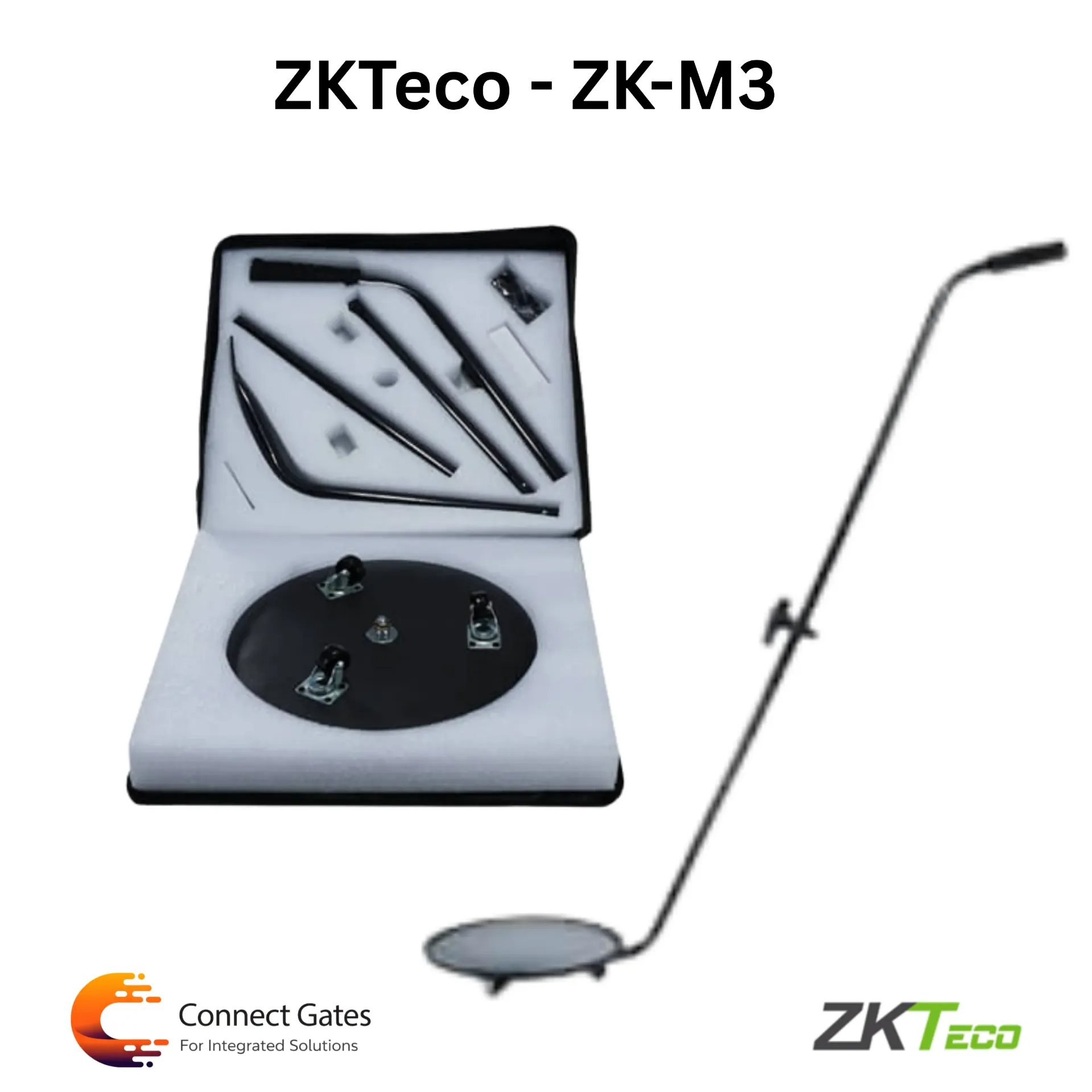 [ZK-M3] ZKTeco ZK-M3 – Under Vehicle Inspection Mirror, 300mm Mirror, LED Light, Adjustable Rod, Mobile Design