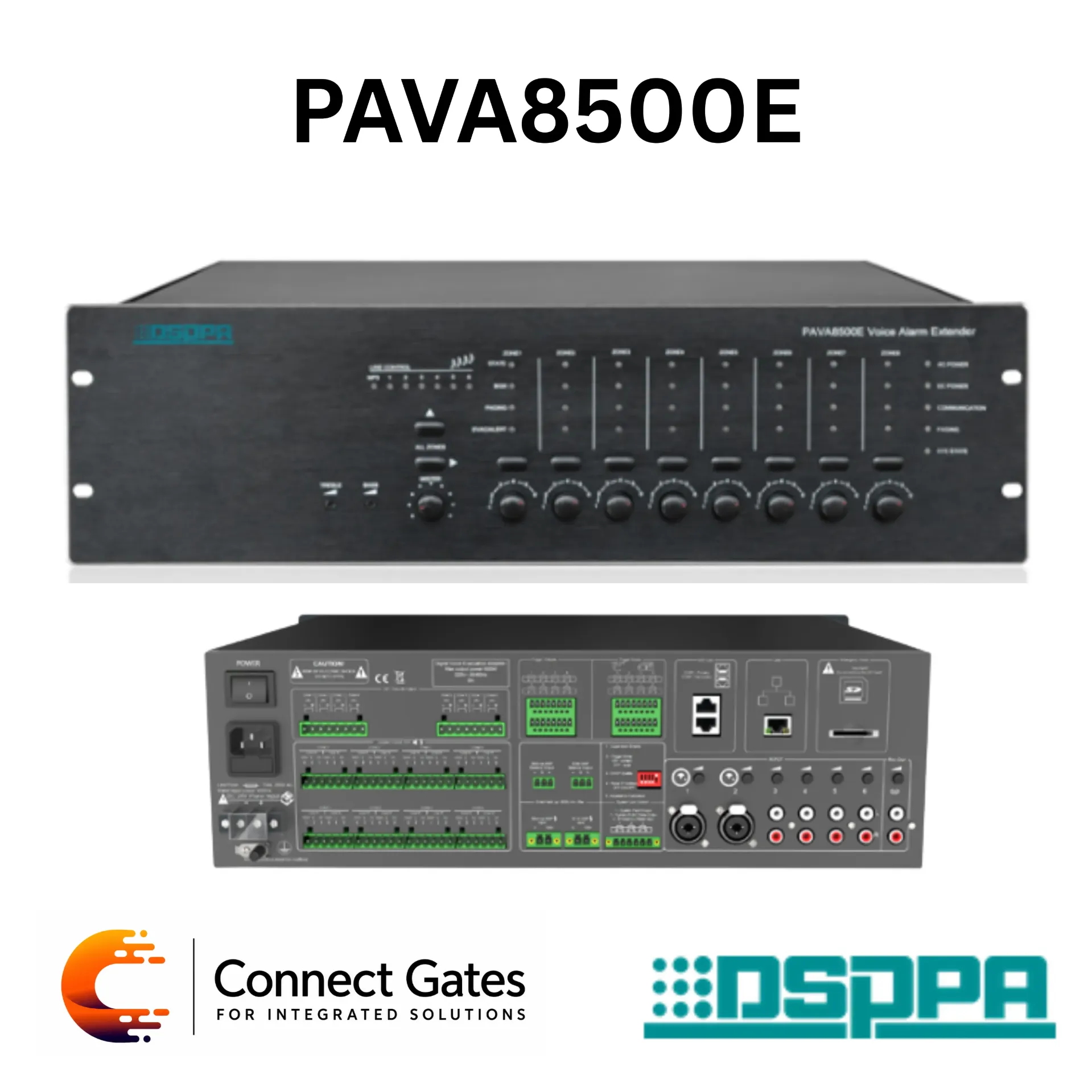 DSPPA PAVA8500E – Voice Alarm System Extender for PAVA8500 with 8-Zone Expansion & Emergency Integration