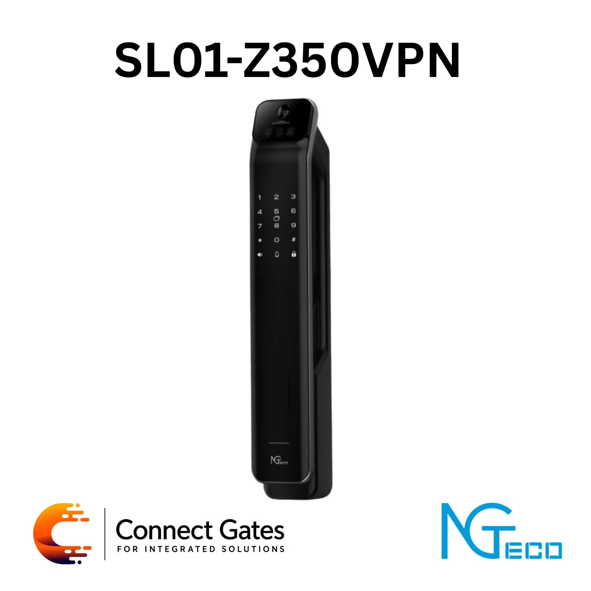 [SL01-Z350VPN] NGTeco SL01-Z350VPN – Palm Recognition Smart Lock with Video Intercom, Face + Fingerprint + Wi-Fi, Full Automatic Design