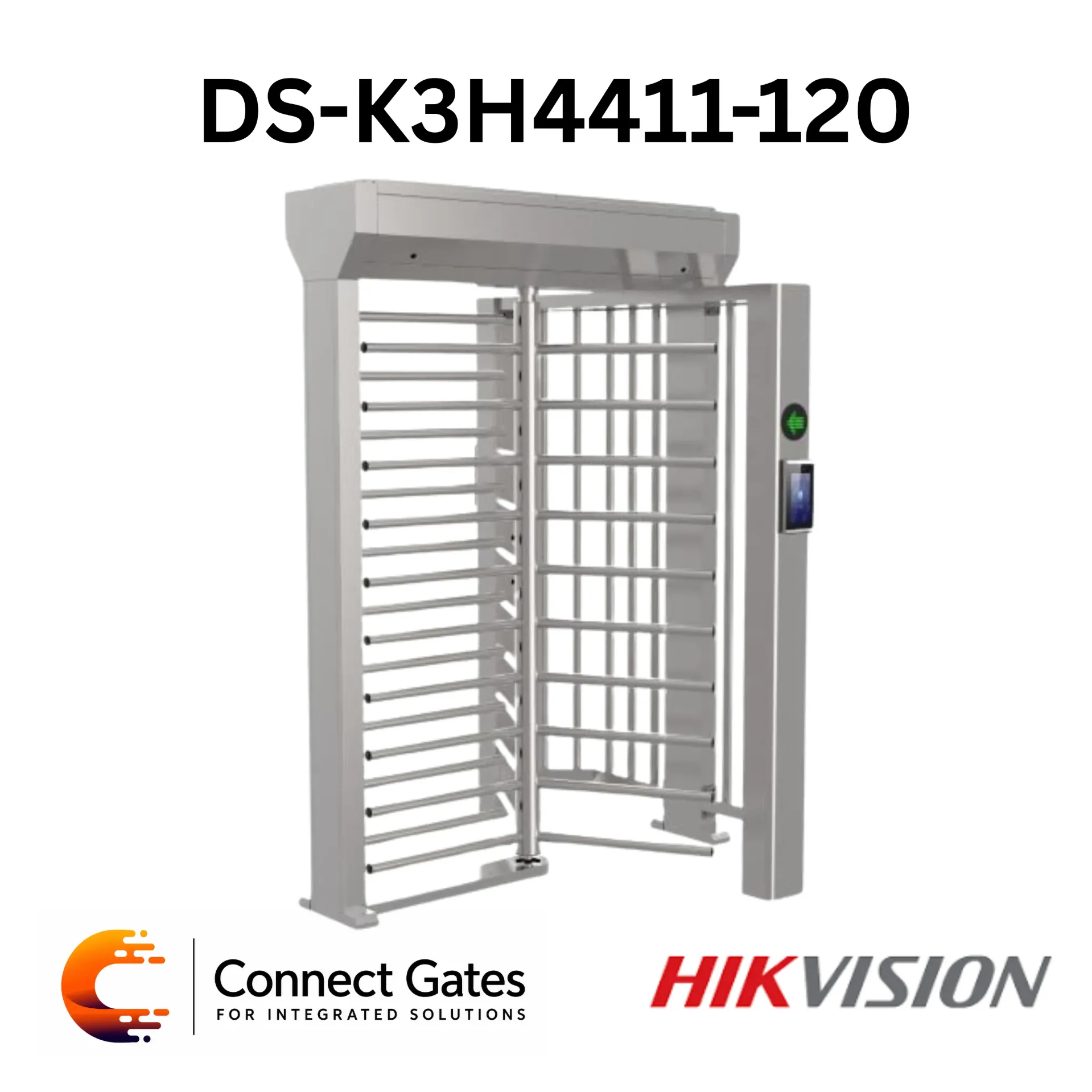 [DS-K3H4411-120] Hikvision DS-K3H4411-120 – Pro Full Height Turnstile, Heavy Duty Outdoor Security Gate, SUS304, High Stability Access Control