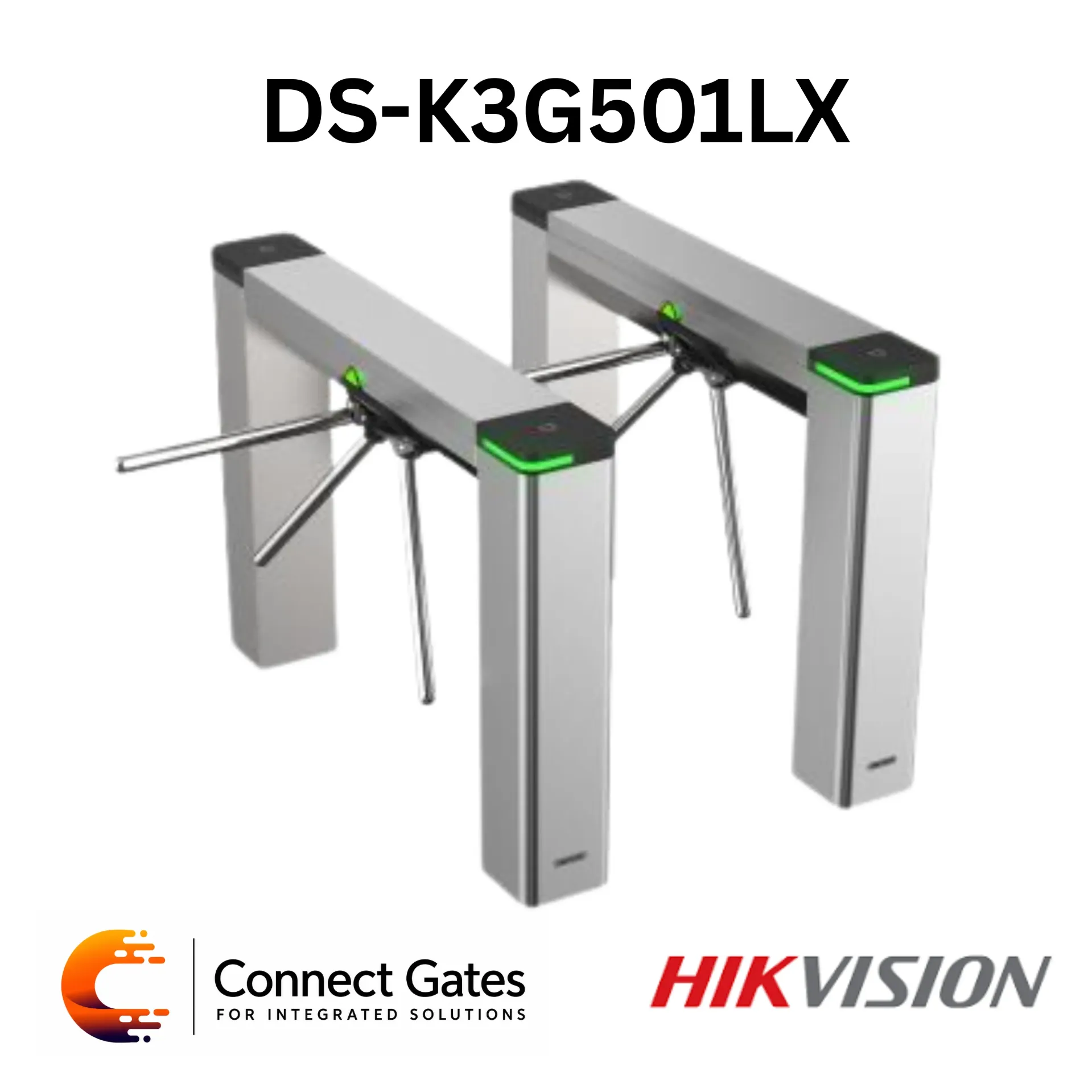 [DS-K3G501LX] Hikvision DS-K3G501LX – Tripod Turnstile, Access Control Barrier, SUS304, Bi-Directional Entry System