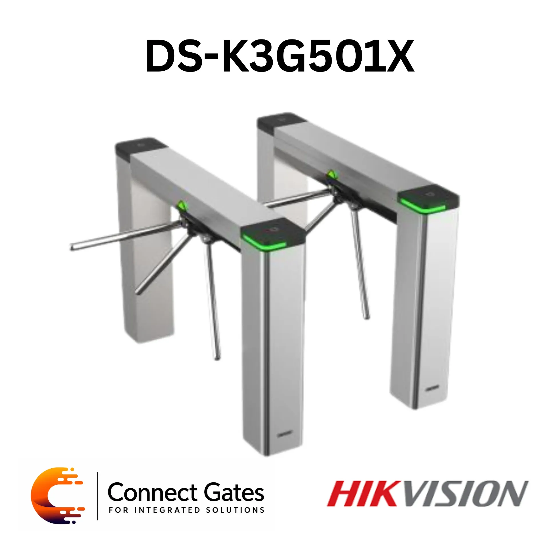 [DS-K3G501X] Hikvision DS-K3G501X – Smart Tripod Turnstile, Network Access Control Barrier, Built-in Controller, SUS304
