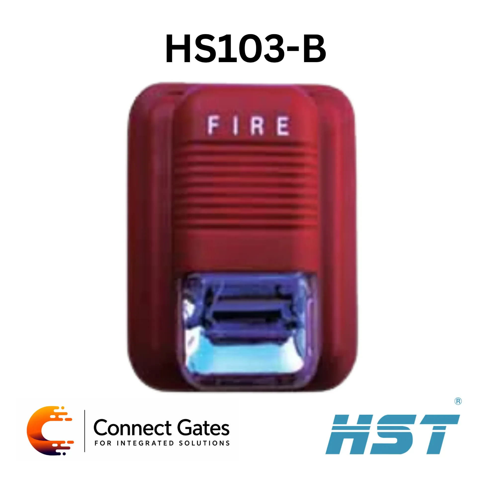 HST HS103-B – Conventional Fire Alarm Sounder with Strobe Light (Audio-Visual Alarm Device)