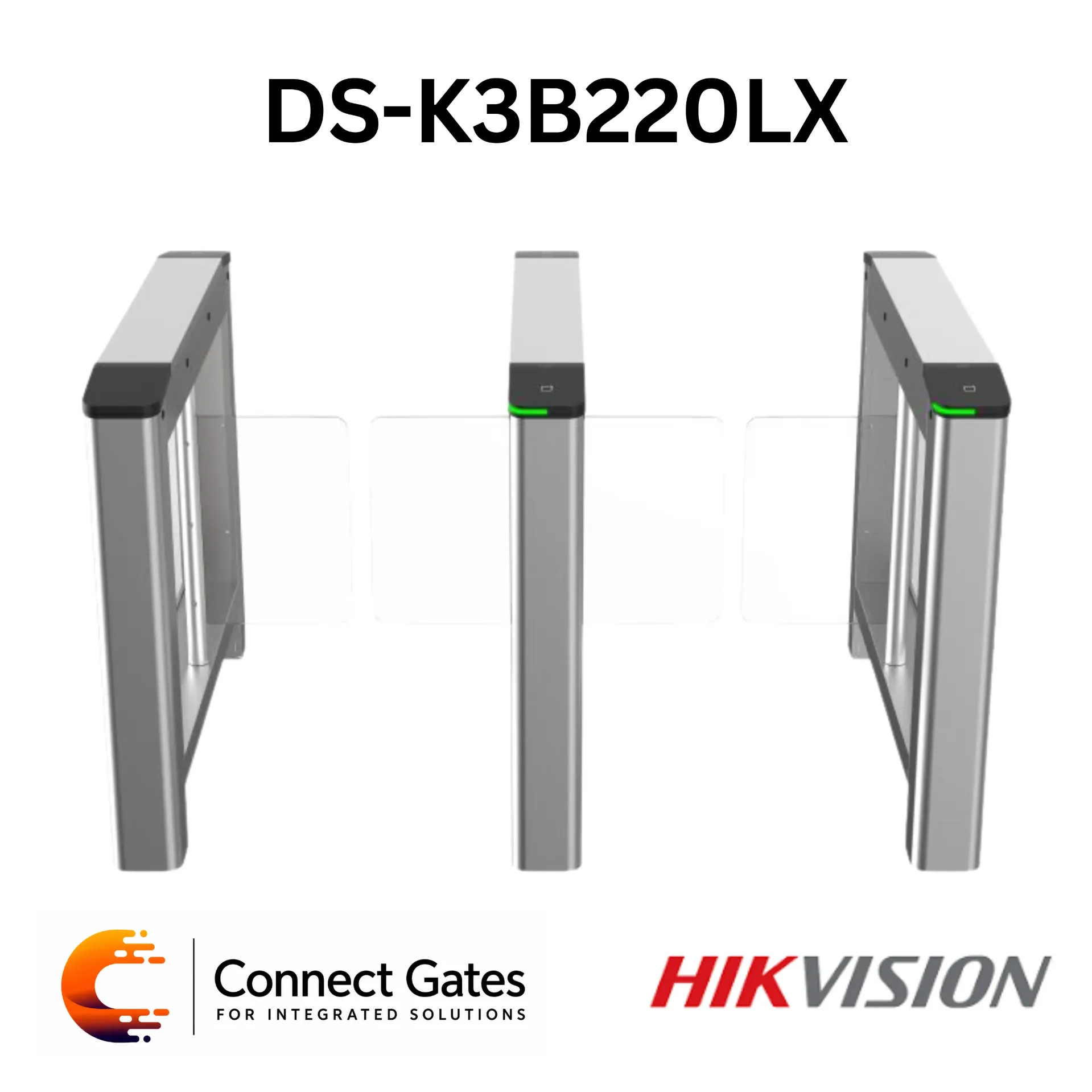 [DS-K3B220LX] Hikvision DS-K3B220LX – Swing Barrier Gate, Access Control Turnstile, SUS304, Cost-Effective Entry Solution