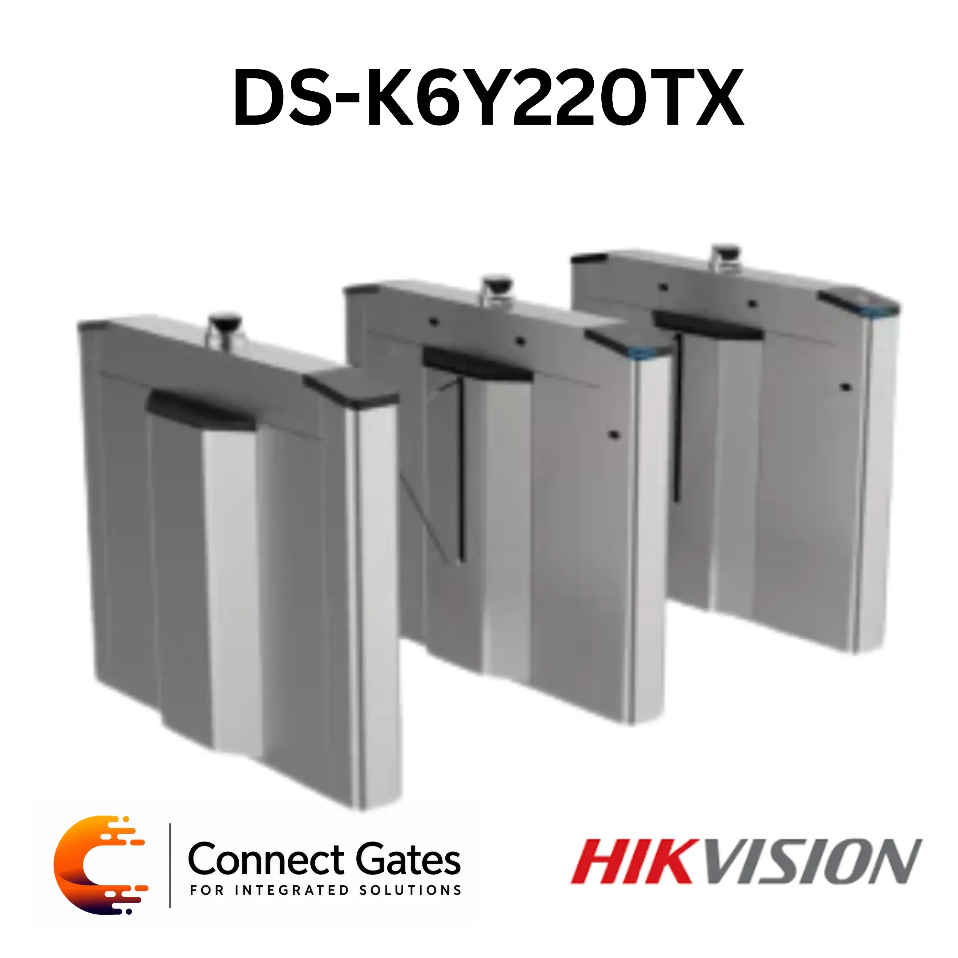 Hikvision DS-K6Y220TX – Smart Flap Barrier Speed Gate, Face Recognition Access Control, Built-in Controller, dToF Sensor System