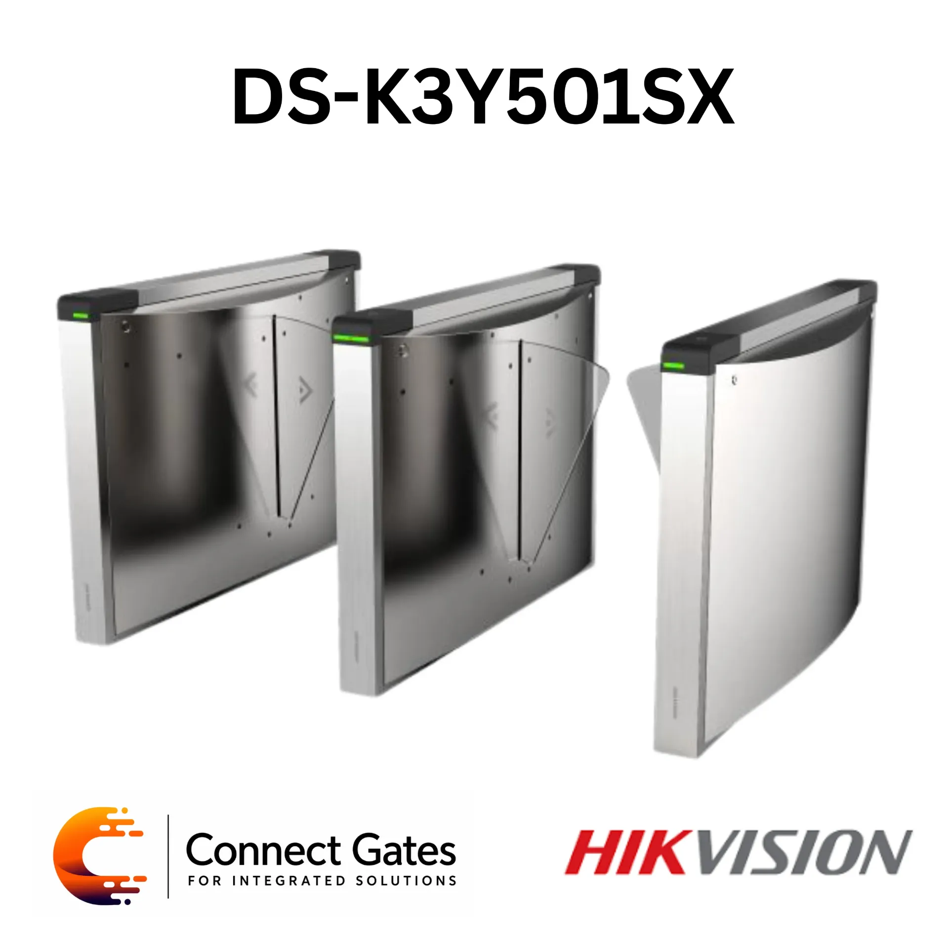 [DS-K3Y501SX] Hikvision DS-K3Y501SX – Pro Flap Barrier Gate, Servo Motor Speed Gate, 12 IR Sensors, High-Security Access Control System