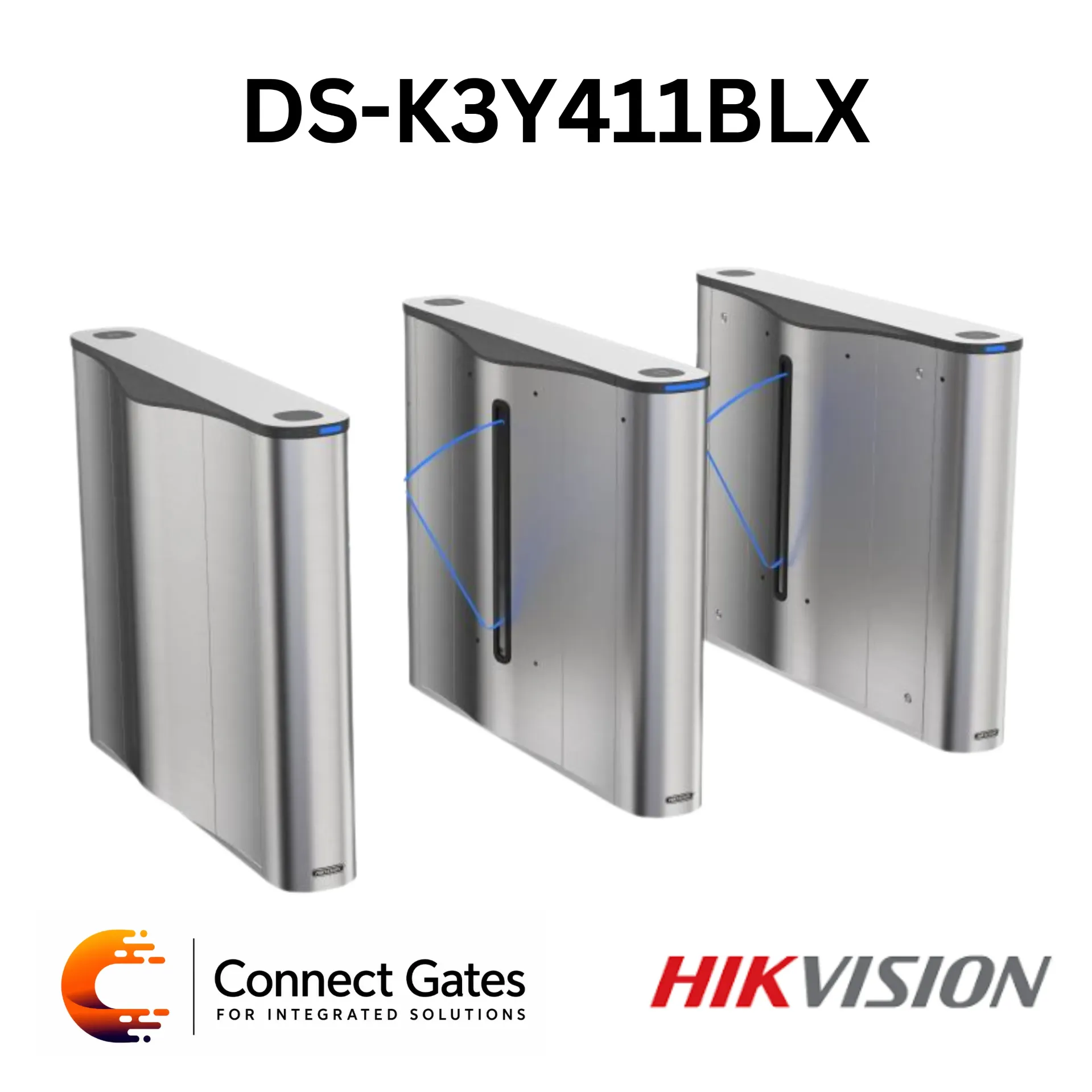[DS-K3Y411BLX] Hikvision DS-K3Y411BLX – Value Flap Barrier Gate, Access Control Turnstile, 6 IR Sensors, SUS304