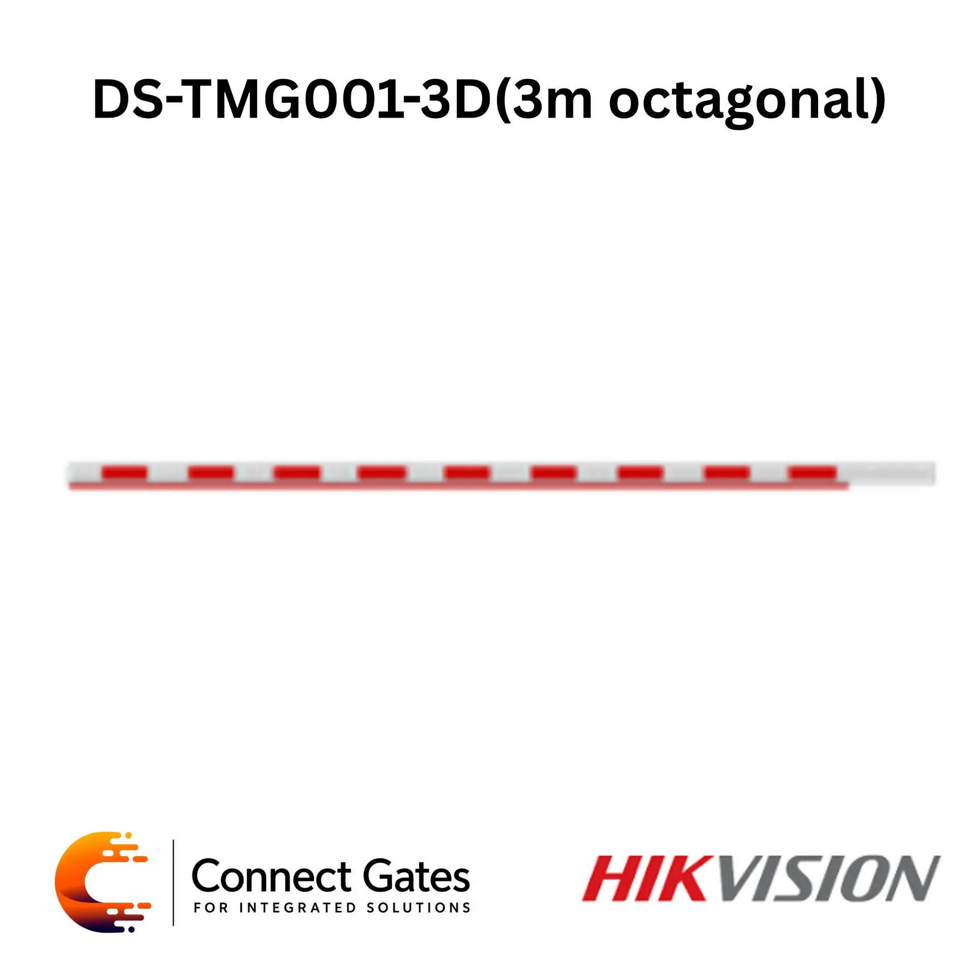 [DS-TMG001-3D – 3m] Hikvision DS-TMG001-3D – 3m Octagonal Boom Barrier Arm, Aluminum Parking Gate Pole