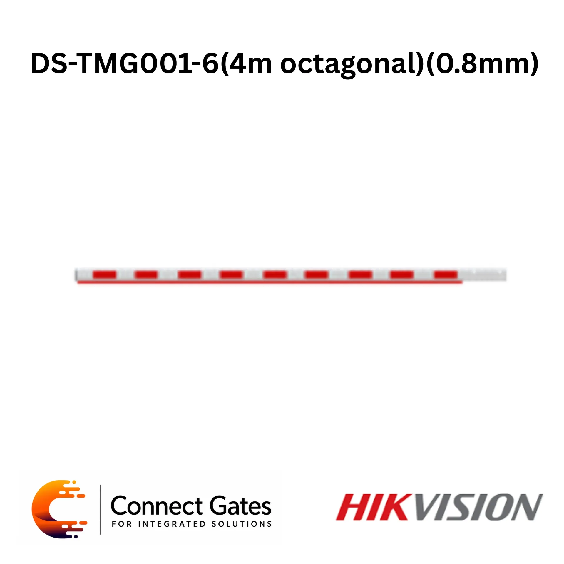 [DS-TMG001-6 – 4m] Hikvision DS-TMG001-6 – 4m Reinforced Boom Barrier Arm, Heavy Duty Aluminum Parking Gate Pole
