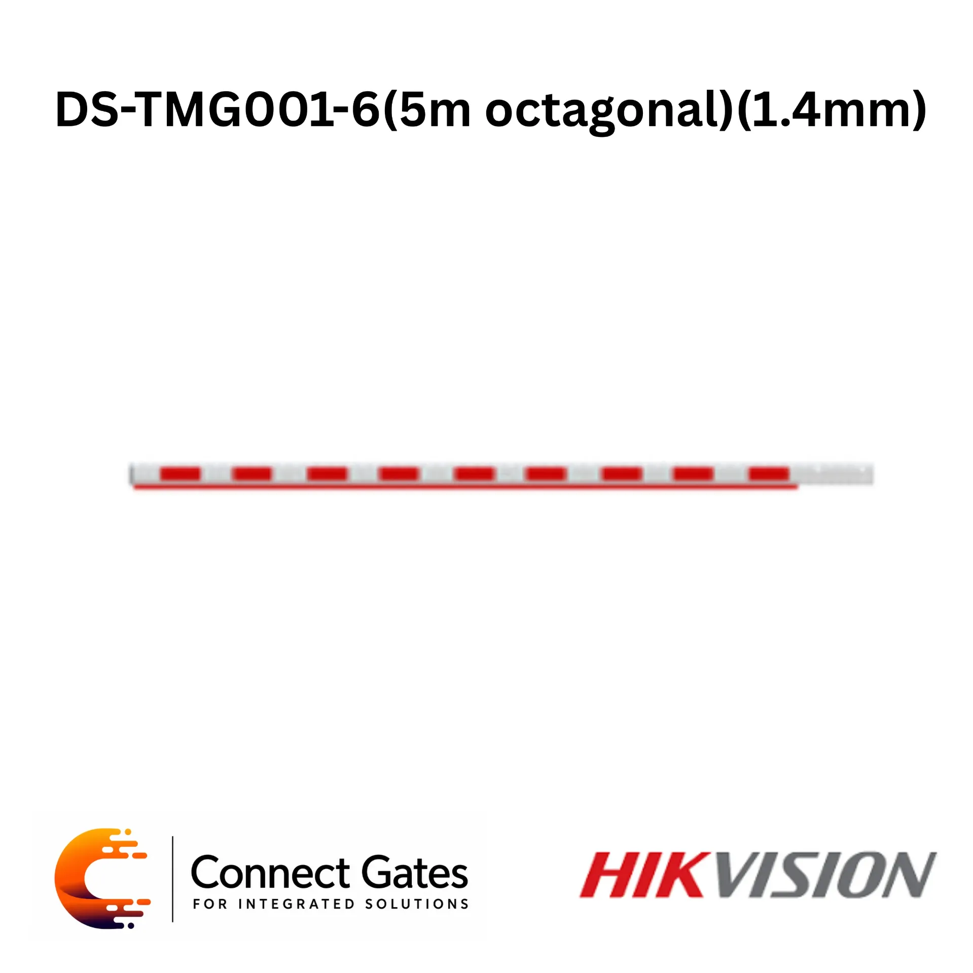 [DS-TMG001-6 – 5m] Hikvision DS-TMG001-6 – 5m Reinforced Boom Barrier Arm, 1.4mm Heavy Duty Aluminum Pole