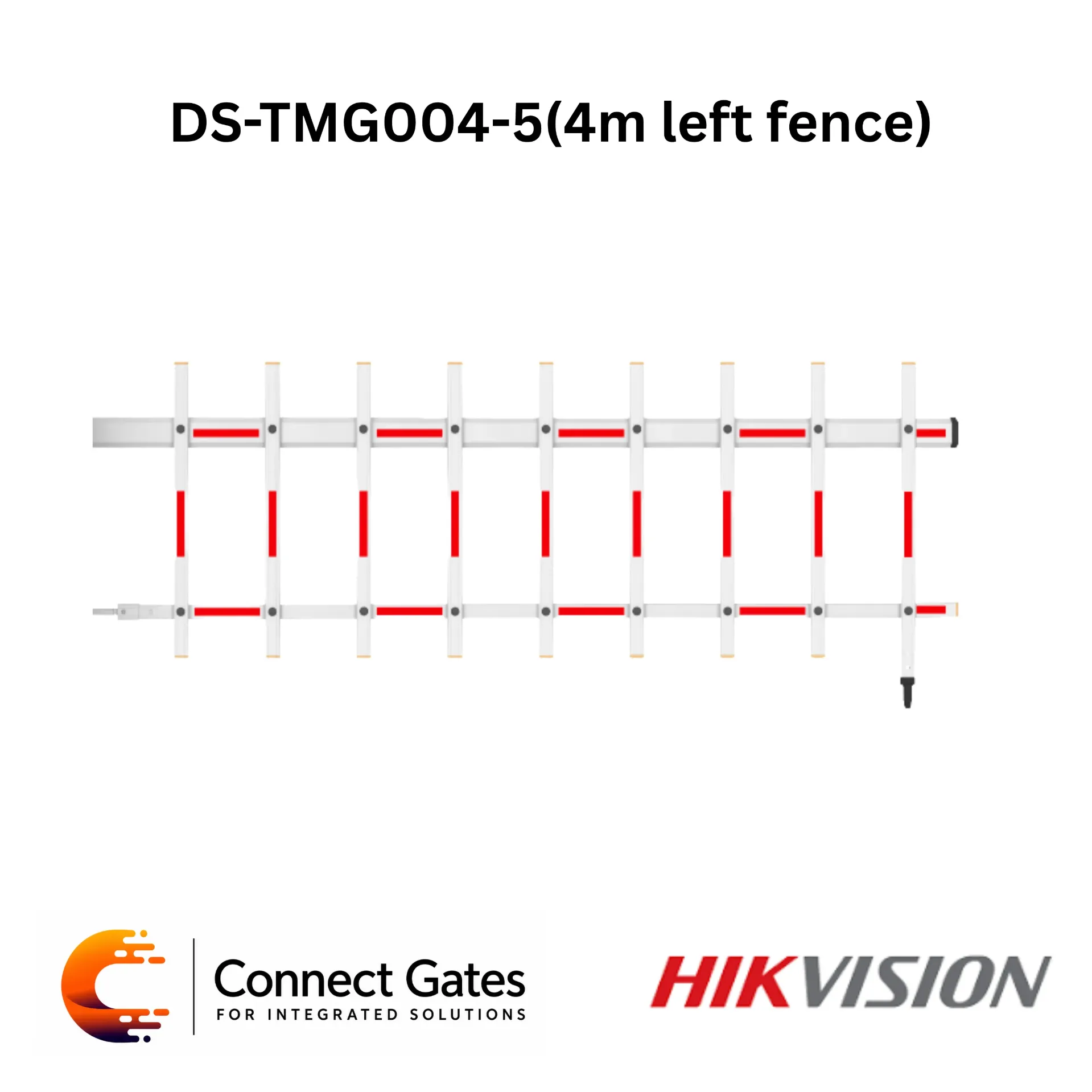 Hikvision DS-TMG004-5 – 4m Left Fence Boom Barrier Arm, Extended Security Pole