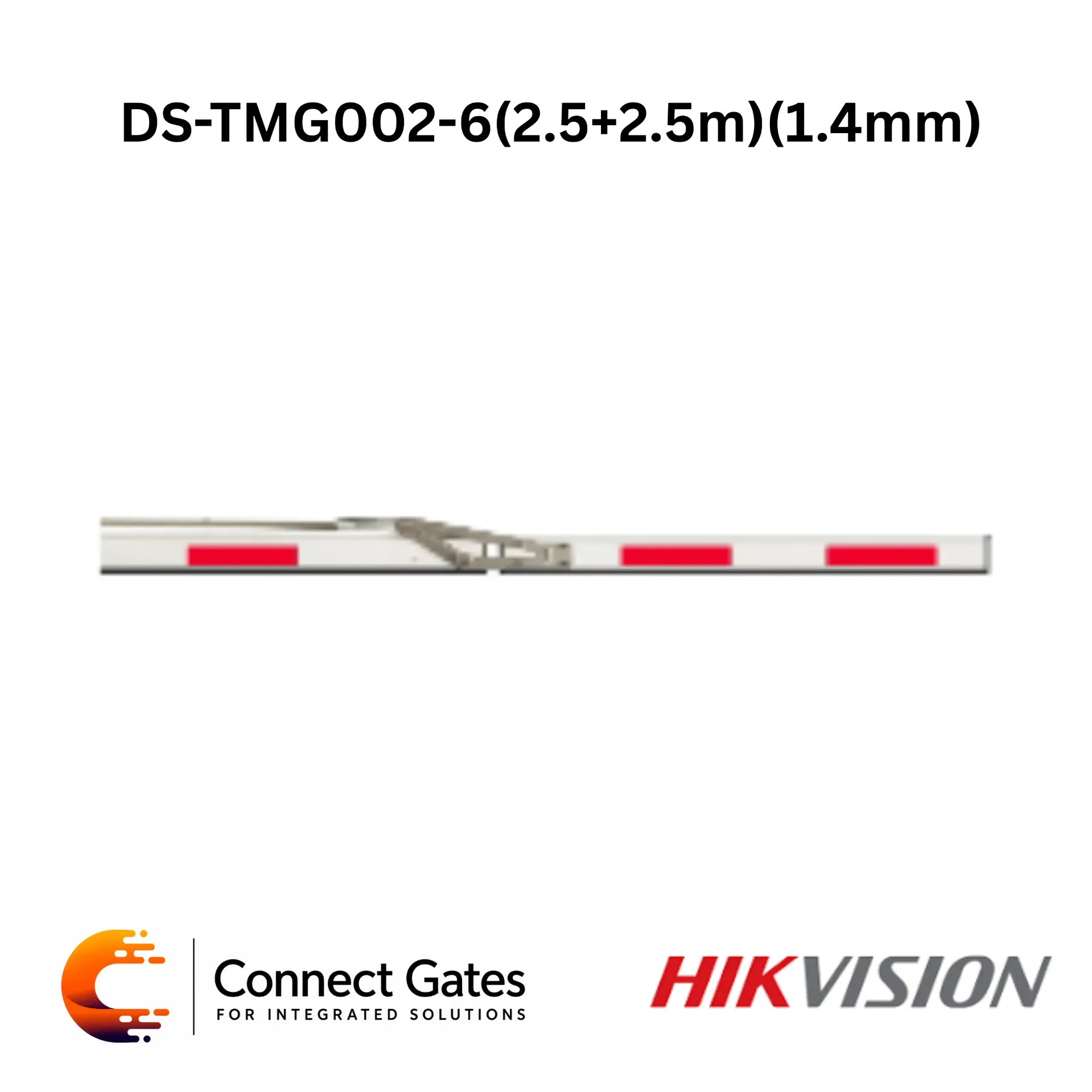 [DS-TMG002-6 – 2.5+2.5m] Hikvision DS-TMG002-6 – 2.5+2.5m Folding Boom Barrier Arm, Heavy-Duty Aluminum Pole (1.4mm)