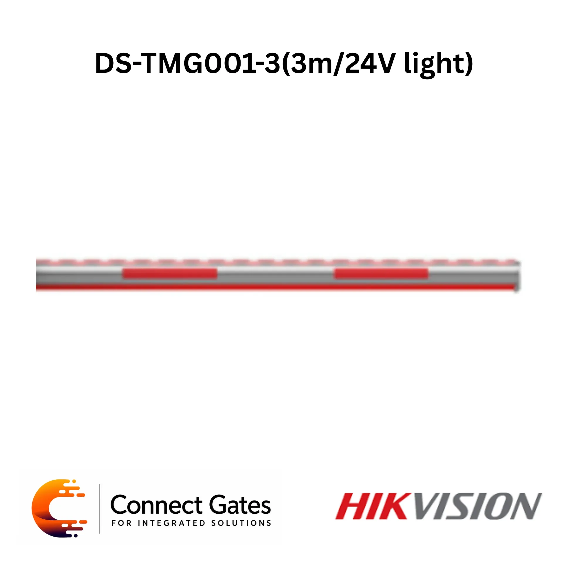 [DS-TMG001-3 – 3m Light] Hikvision DS-TMG001-3 – 3m Light Boom Barrier Arm, 24V High-Speed Aluminum Pole