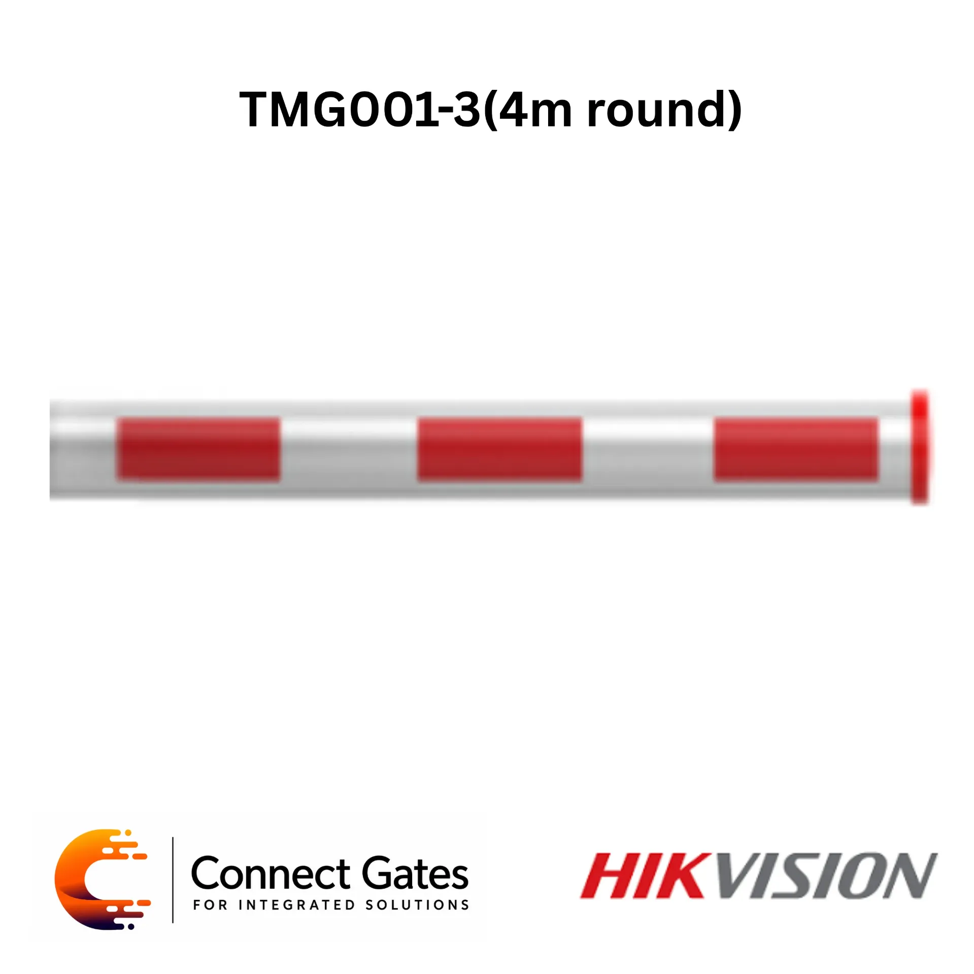 [TMG001-3 – 4m] Hikvision TMG001-3 – 4m Round Boom Barrier Arm, Standard Aluminum Pole