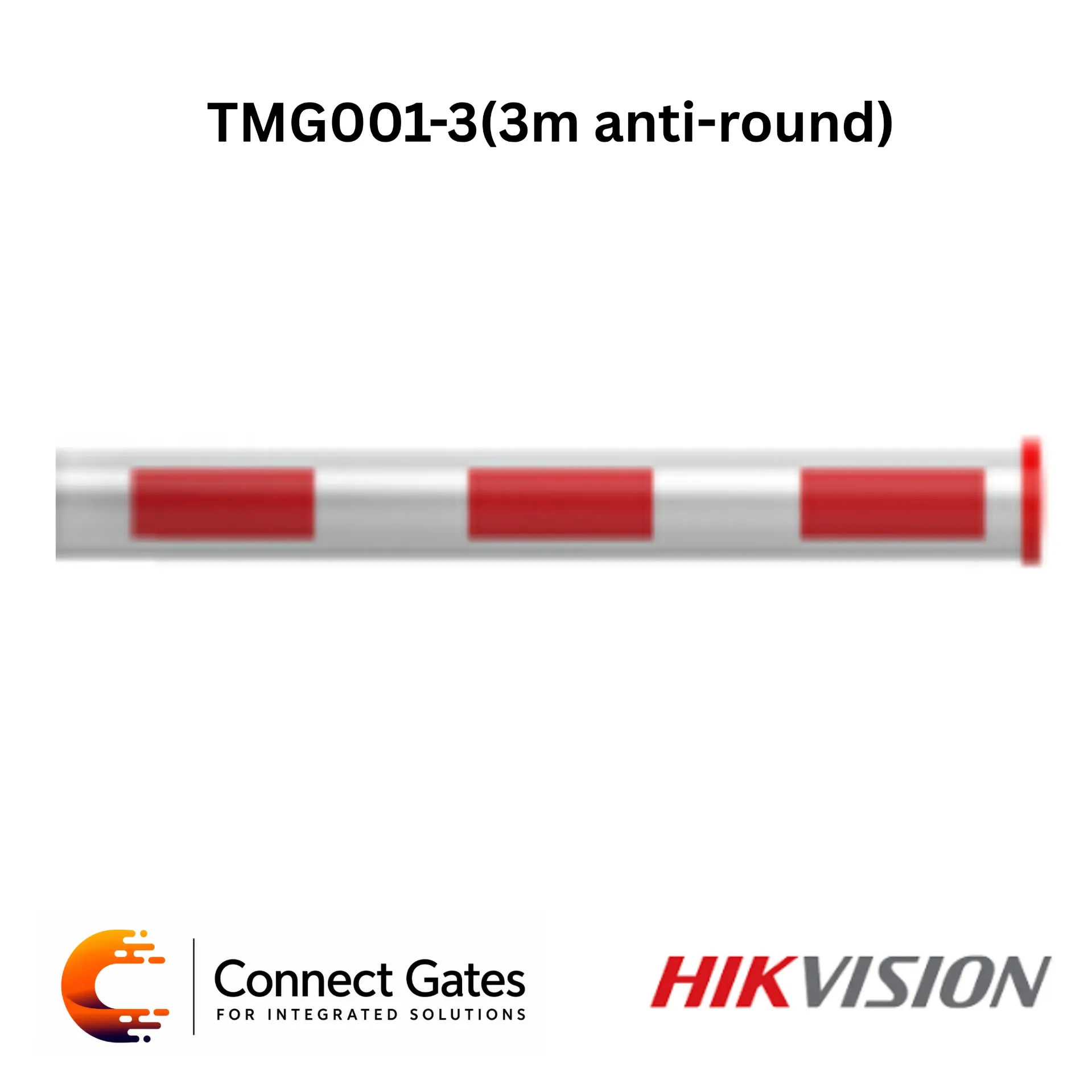 Hikvision TMG001-3 – 3m Anti-Collision Round Boom Barrier Arm, Safety Aluminum Pole