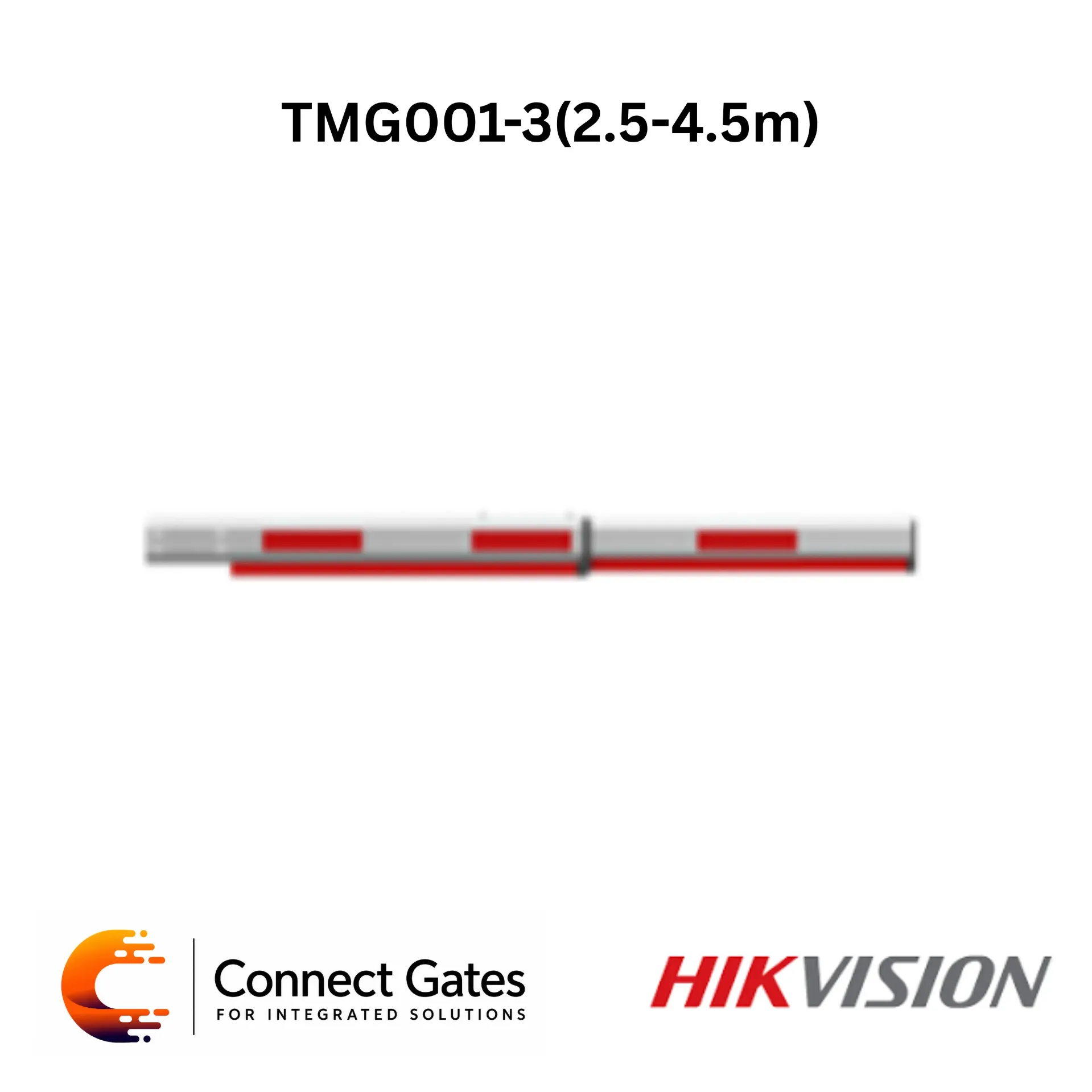 [TMG001-3 – 2.5–4.5m] Hikvision TMG001-3 – 2.5–4.5m Telescopic Boom Barrier Arm, Adjustable Aluminum Pole