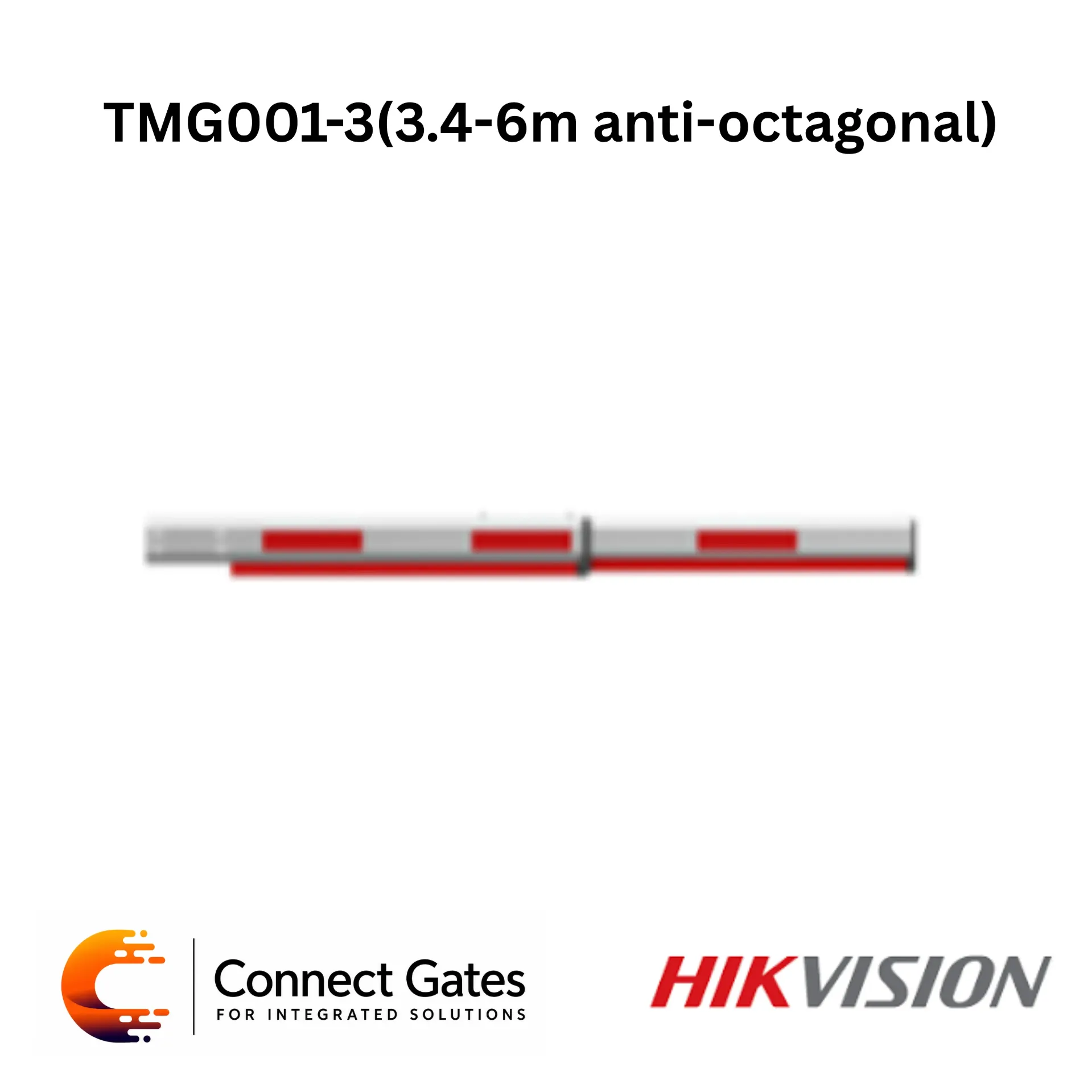 [TMG001-3 – 3.4–6m] Hikvision TMG001-3 – 3.4–6m Telescopic Boom Barrier Arm, Adjustable Aluminum Pole