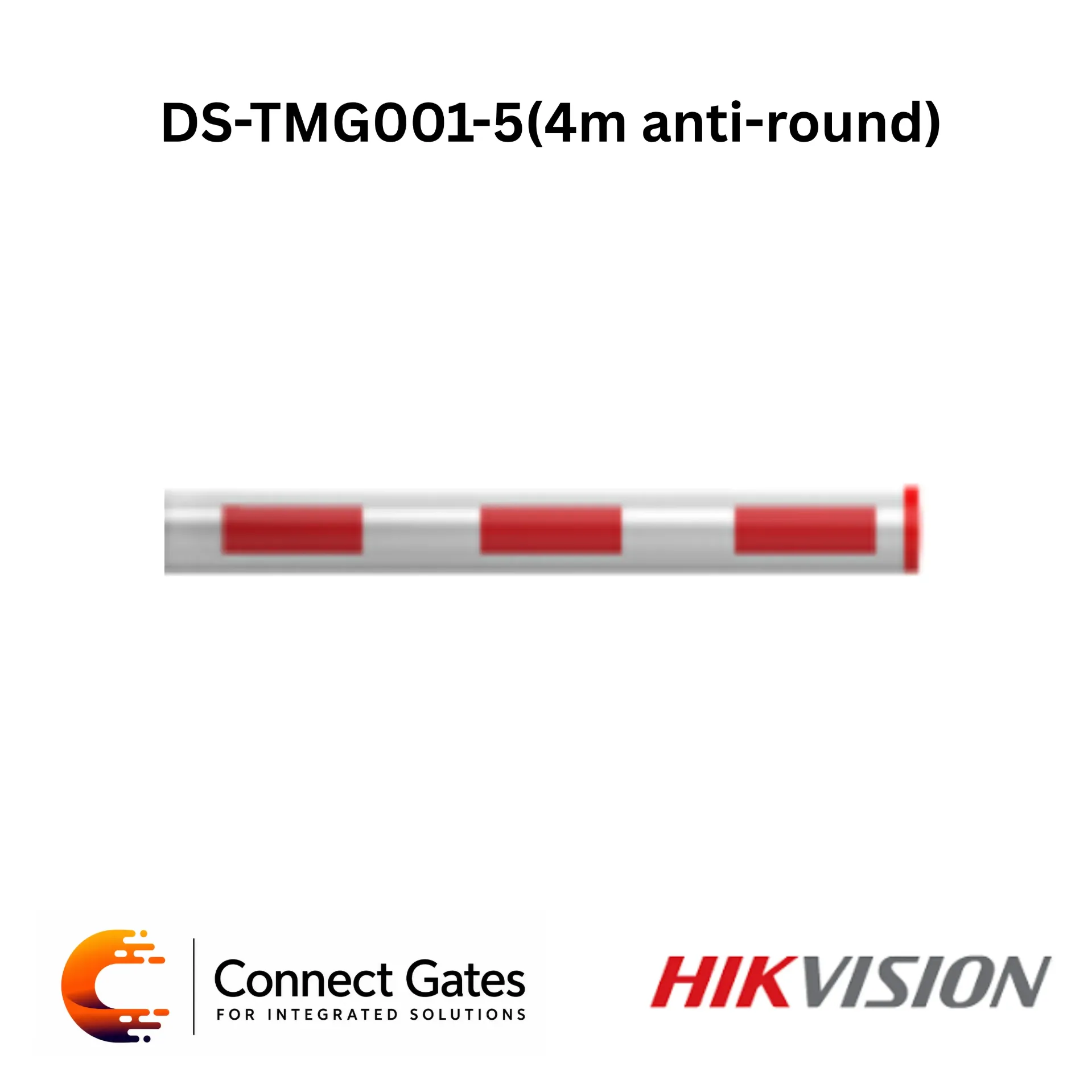 Hikvision DS-TMG001-5 – 4m Anti-Collision Round Boom Barrier Arm, Heavy-Duty Safety Aluminum Pole