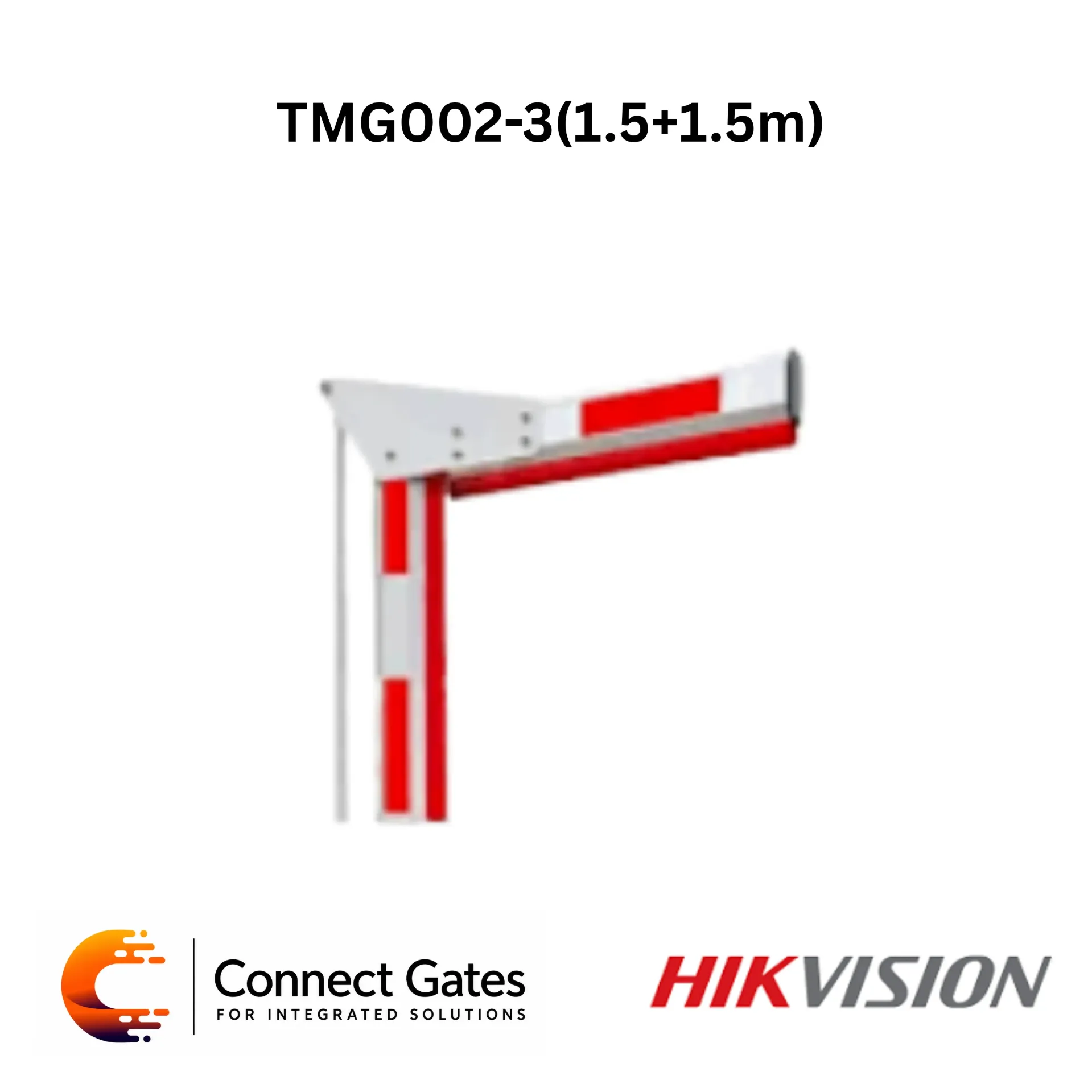 [TMG002-3 – 1.5+1.5m] Hikvision TMG002-3 – 1.5+1.5m Folding Boom Barrier Arm, Standard Aluminum Pole