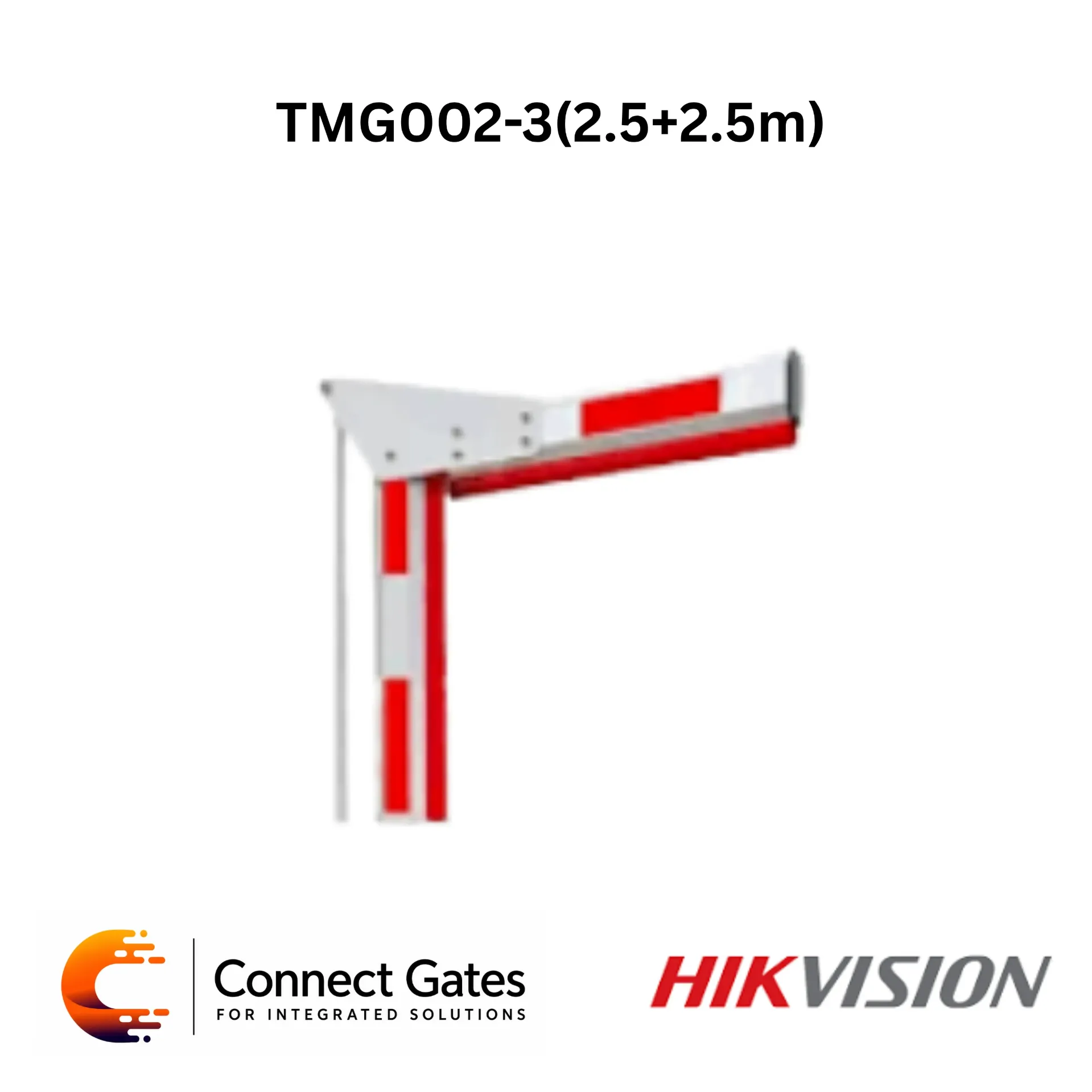 [TMG002-3 – 2.5+2.5m] Hikvision TMG002-3 – 2.5+2.5m Folding Boom Barrier Arm, Standard Aluminum Pole