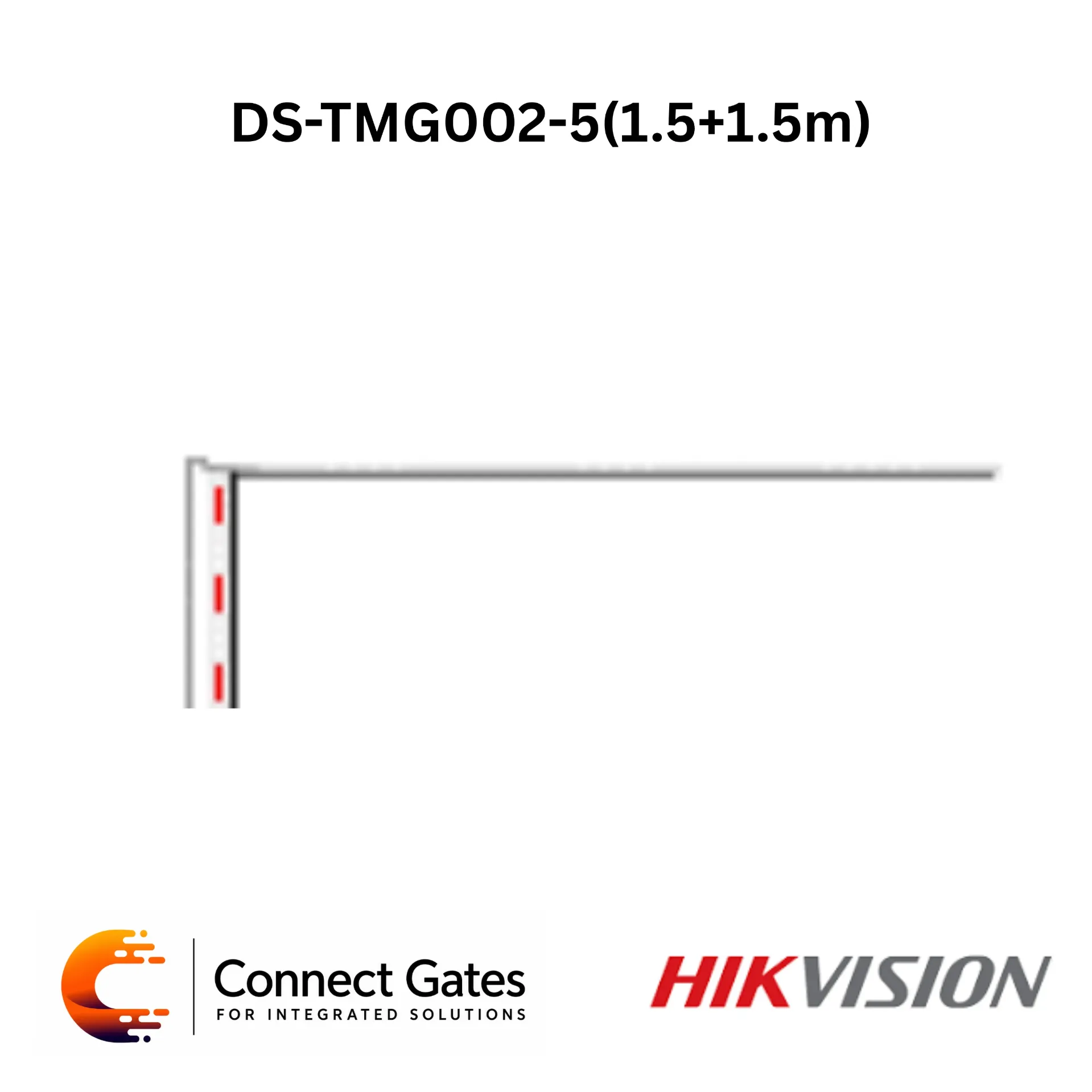 [DS-TMG002-5 – 1.5+1.5m] Hikvision DS-TMG002-5 – 1.5+1.5m Folding Boom Barrier Arm, Heavy-Duty Aluminum Pole
