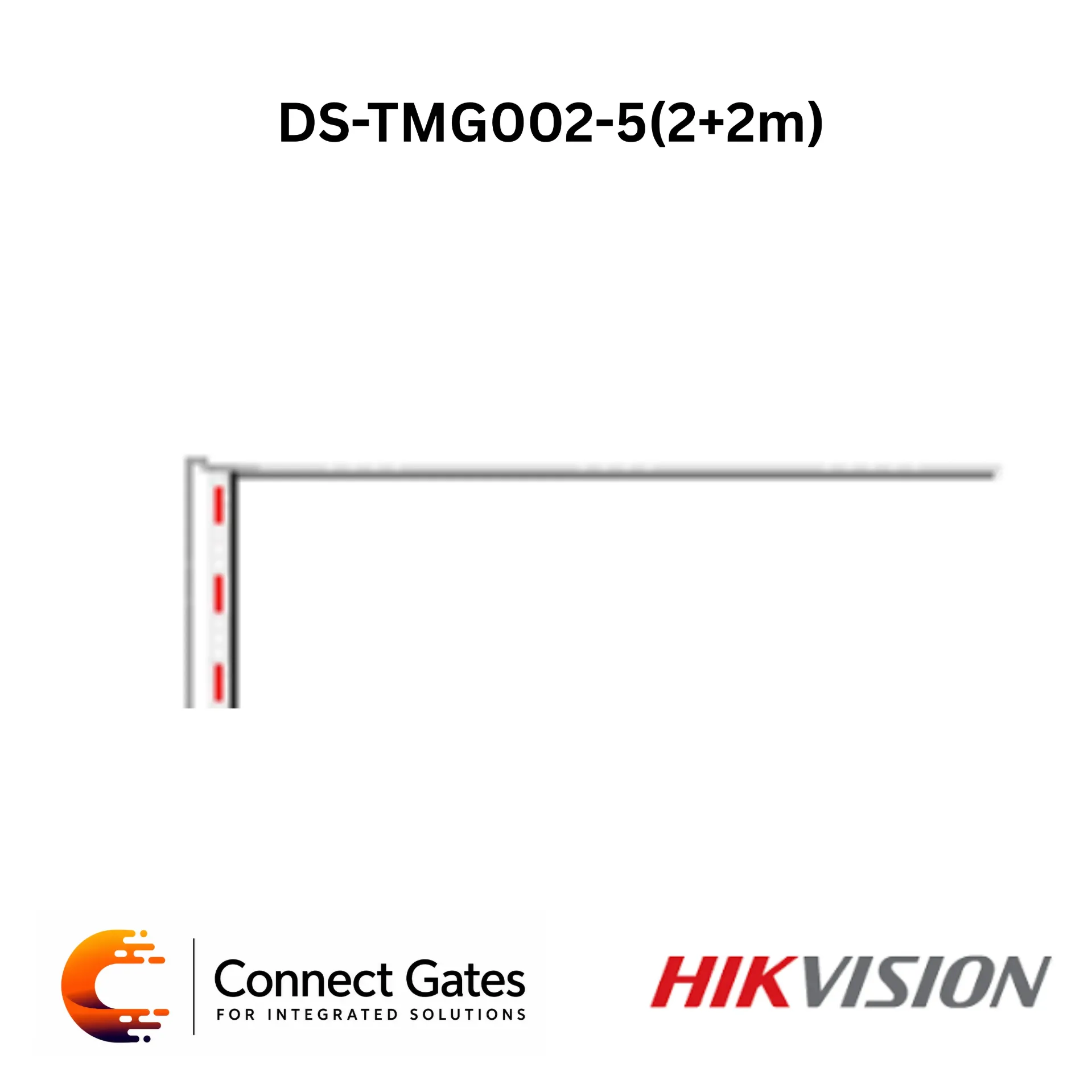[DS-TMG002-5 – 2+2m] Hikvision DS-TMG002-5 – 2+2m Folding Boom Barrier Arm, Heavy-Duty Aluminum Pole