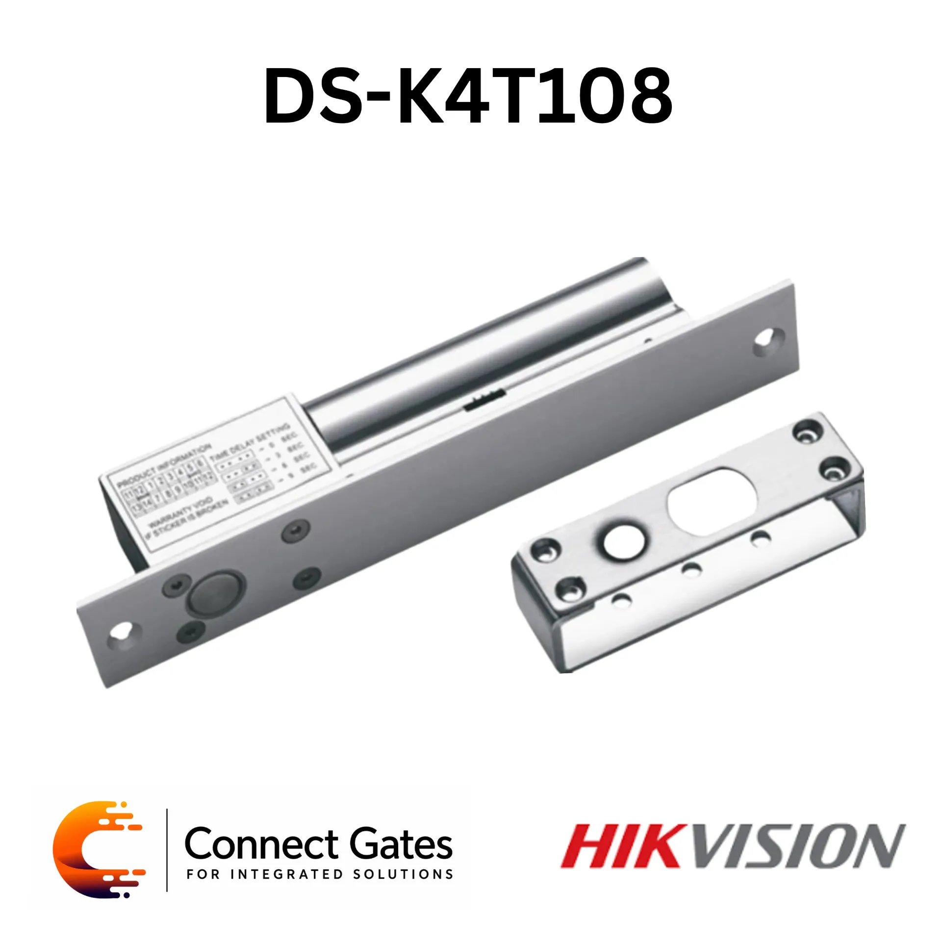 Hikvision DS-K4T108 – Value Series Electric Bolt Lock with Door Status Output & Auto-Locking Function