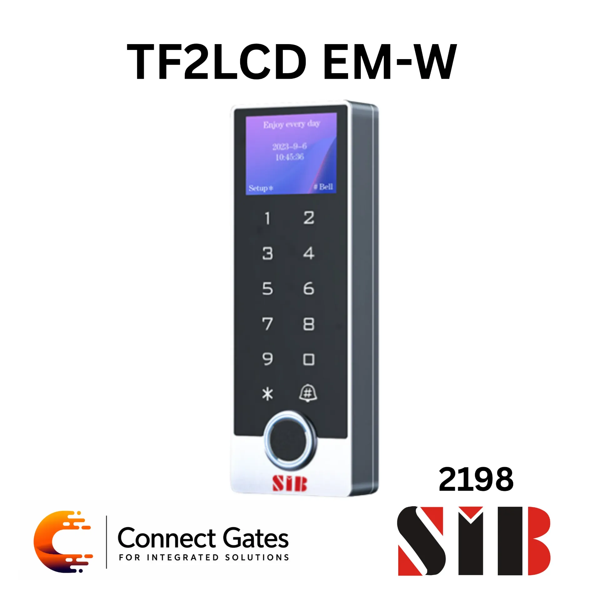 [TF2LCD EM-W] SIB TF2LCD EM-W – IP68 Waterproof Fingerprint Door Access Control with LCD Screen, Voice Broadcast & EM Card Support