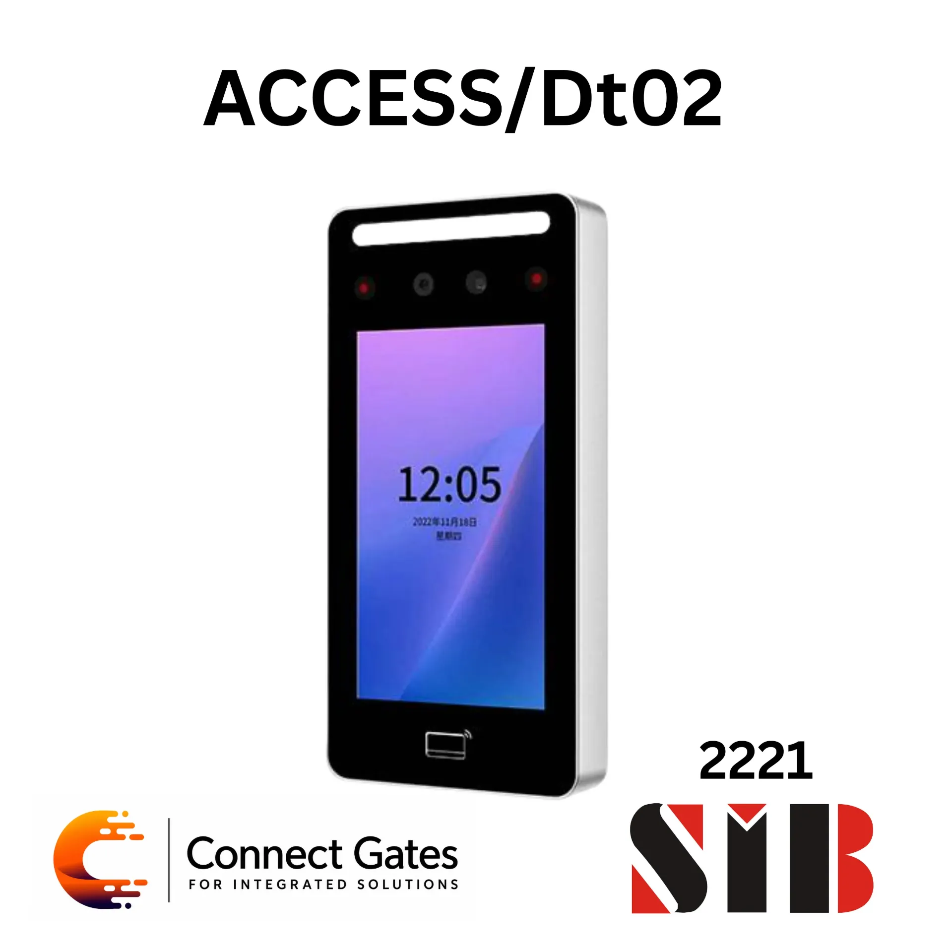[ACCESS/Dt02] SIB ACCESS/Dt02 Metal Dynamic Face – Face Recognition Time Attendance & Access Control Terminal with 5-Inch LCD Screen