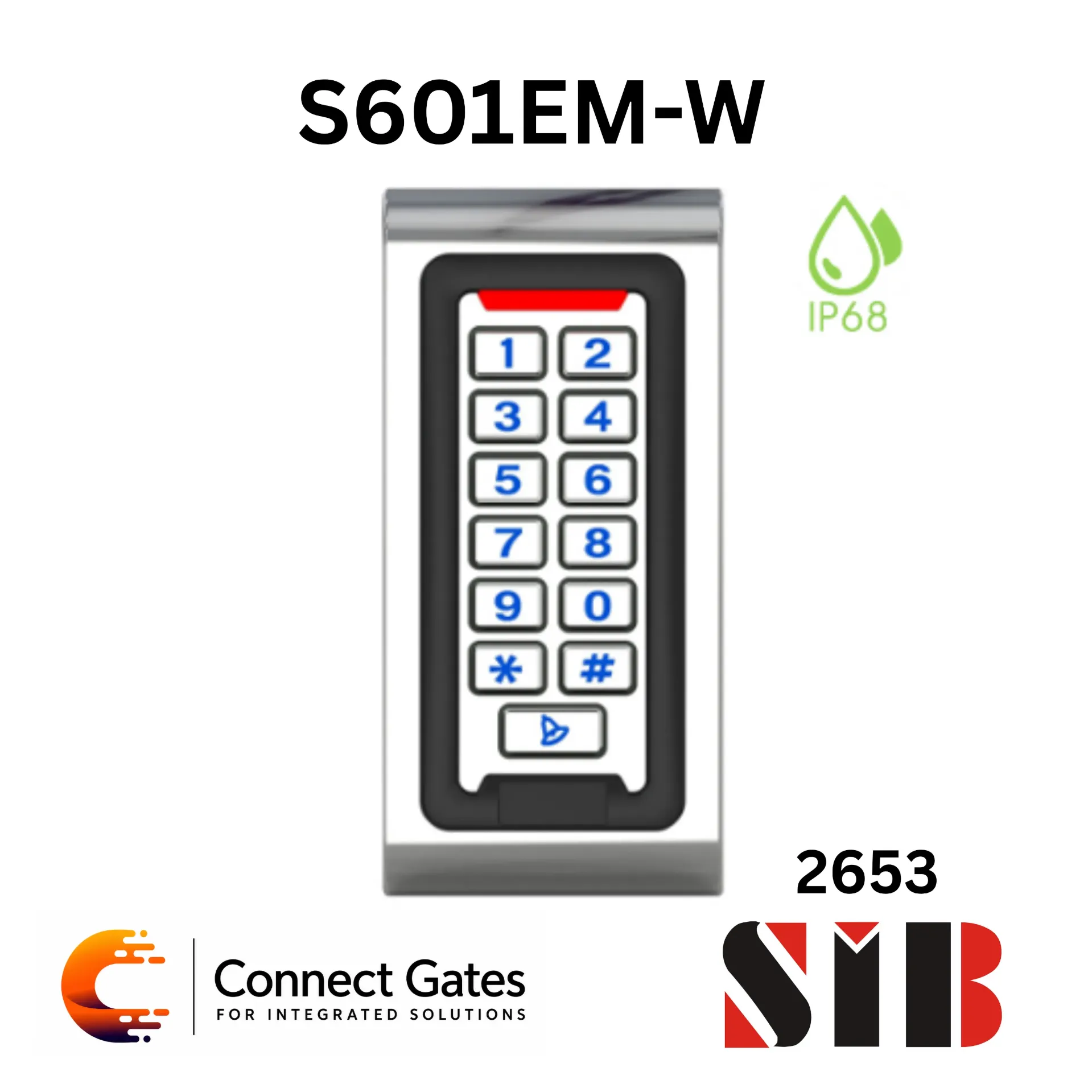 SIB S601EM-W – IP68 Outdoor Standalone Door Access Control with Anti-Vandal Metal Keypad & EM Card Support