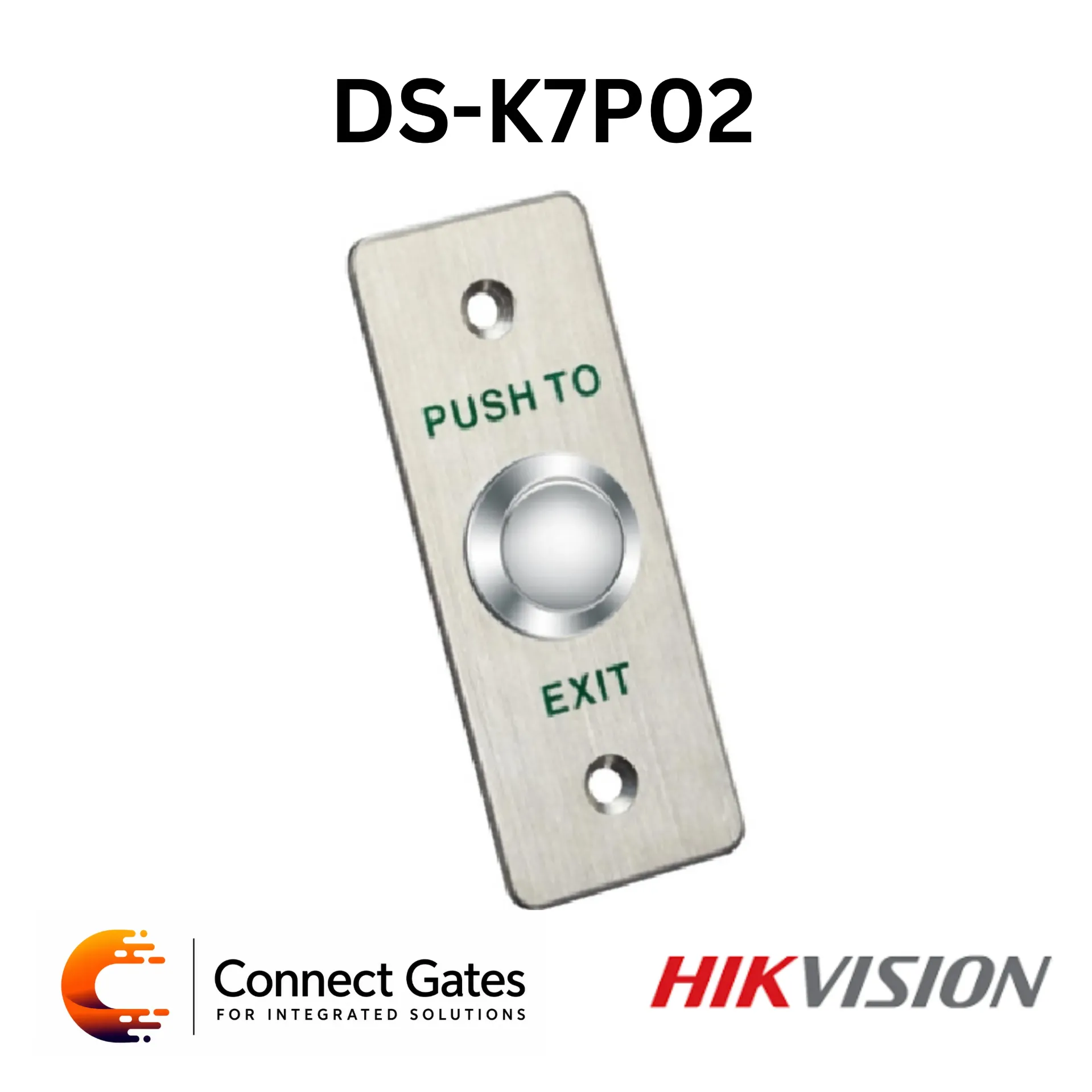 Hikvision DS-K7P02 – Narrow Metal Exit Button with Aluminum Alloy Panel