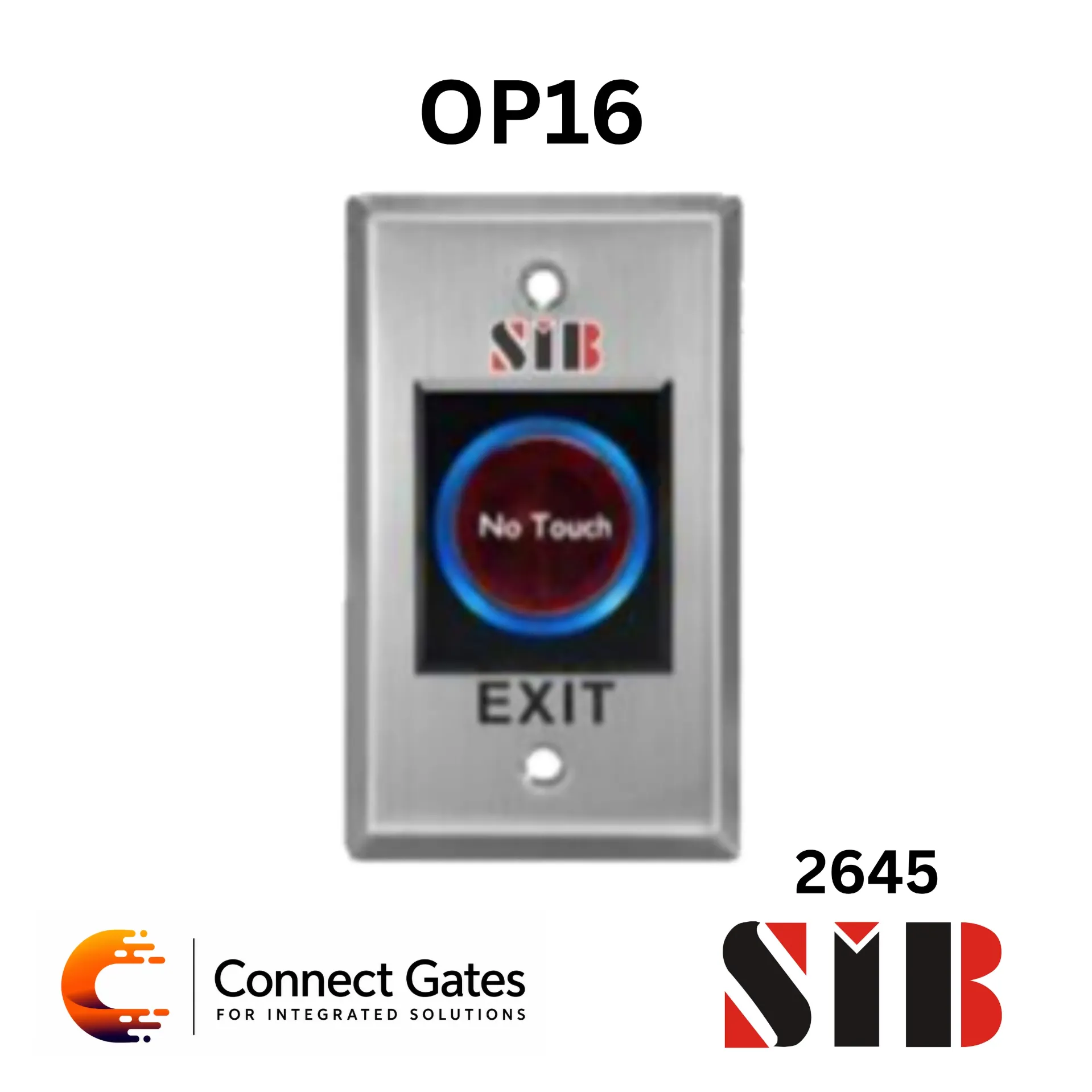 [OP16] SIB OP16 – No Touch Steel Exit Button with 0.1–10cm Detection Range