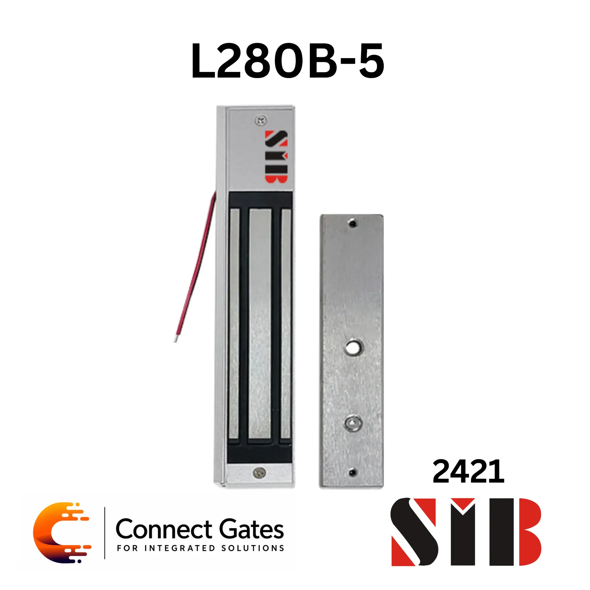 SIB L280B-5 – 280KG Magnetic Lock for Access Control with Relay NO/COM/NC & Cabinet/Door Support