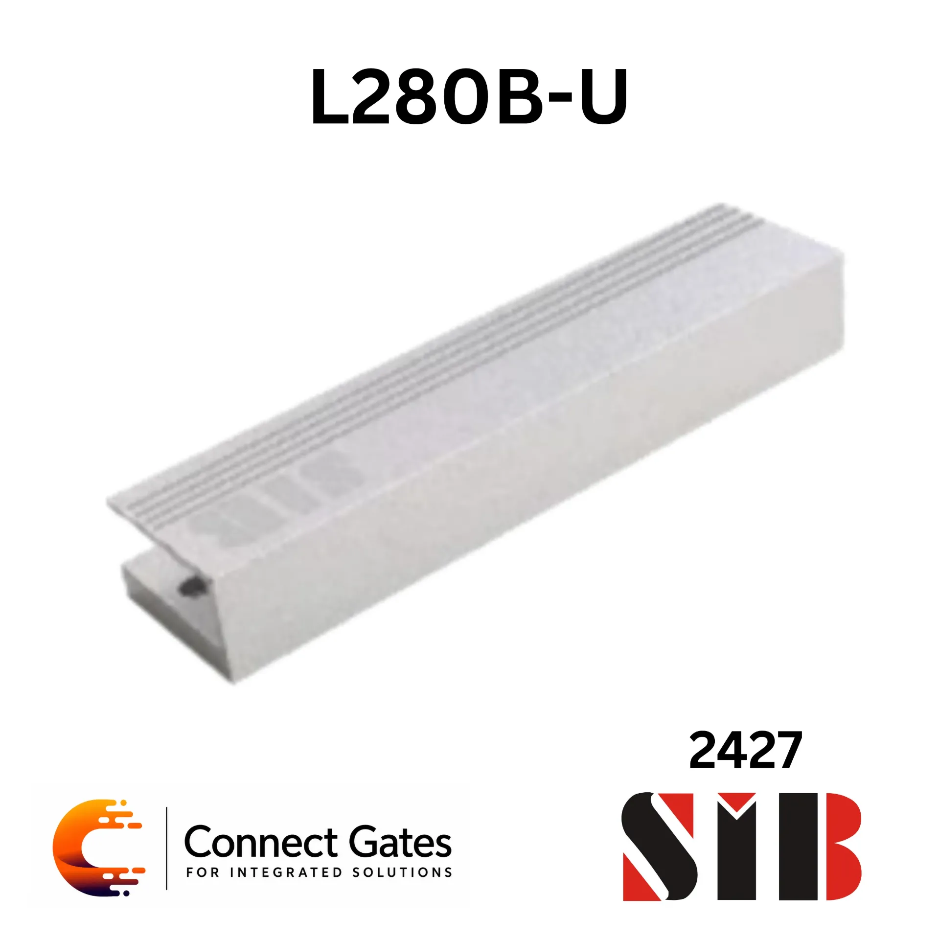 SIB L280B-U – U-Shape Aluminium Bracket for 280KG Magnetic Lock Frameless Glass Door Installation