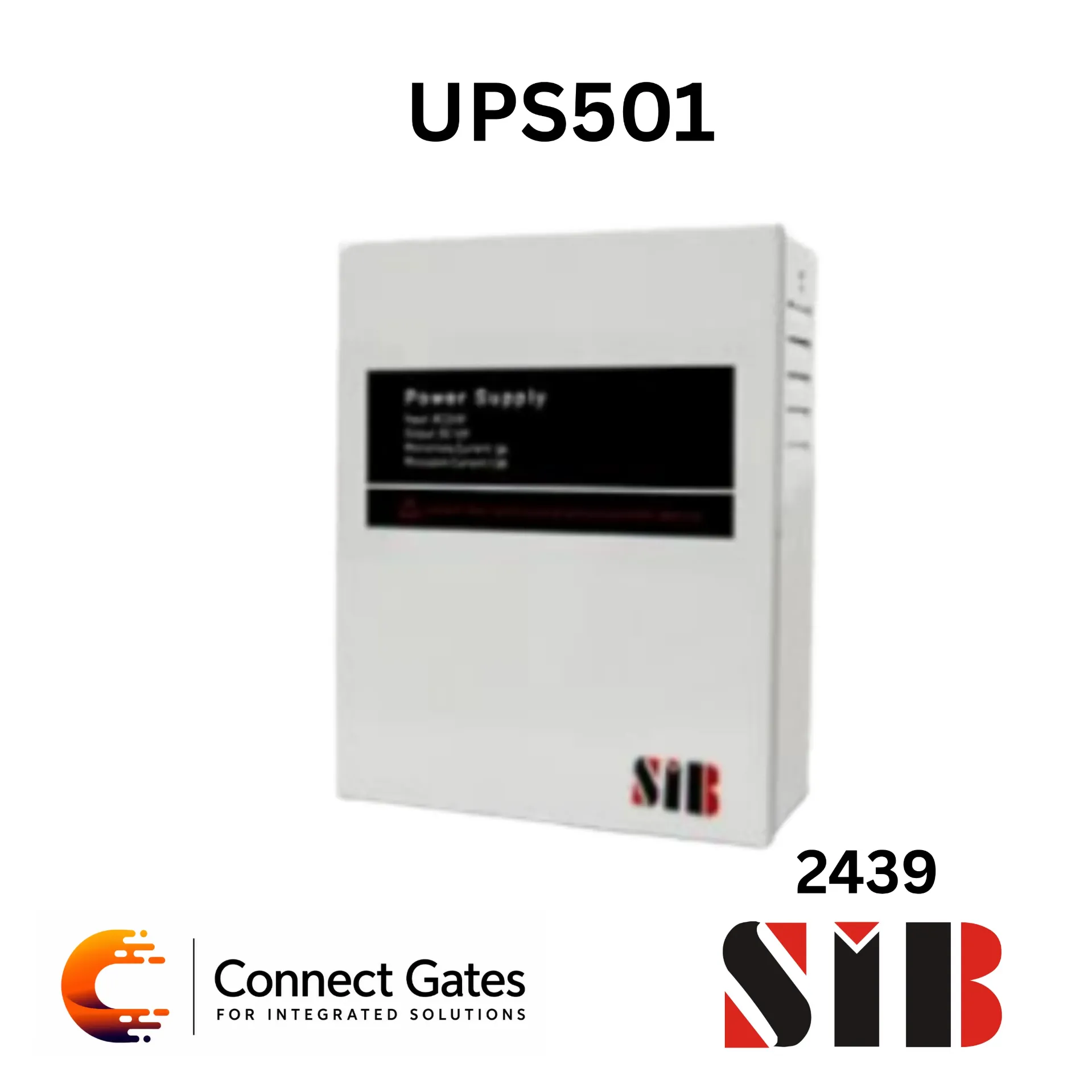 SIB UPS501 – 12V DC Access Control Power Supply Control in Metal Box with Battery Interface & Adjustable Time Delay